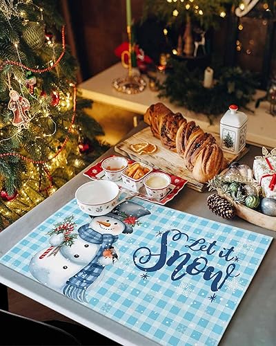 Vista 124 de Juego de 6 manteles individuales rojos para el día de San Valentín, diseño de corazón de San Valentín, resistentes al calor, lavables, manteles