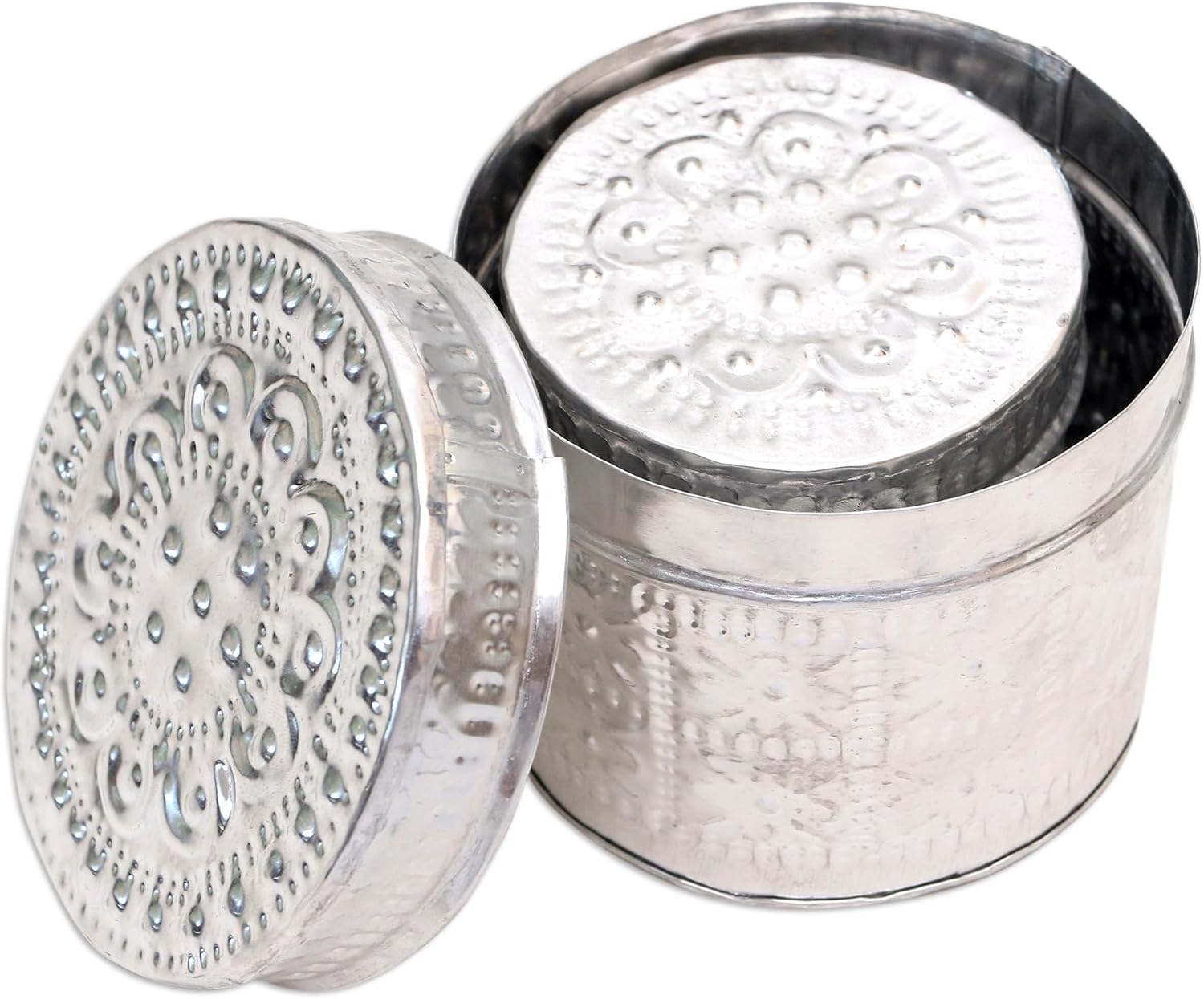 NOVICA Handmade Aluminum Decorative Floral Themed Indonesia Accessories 'Sparkling Flower' (Set of 3)