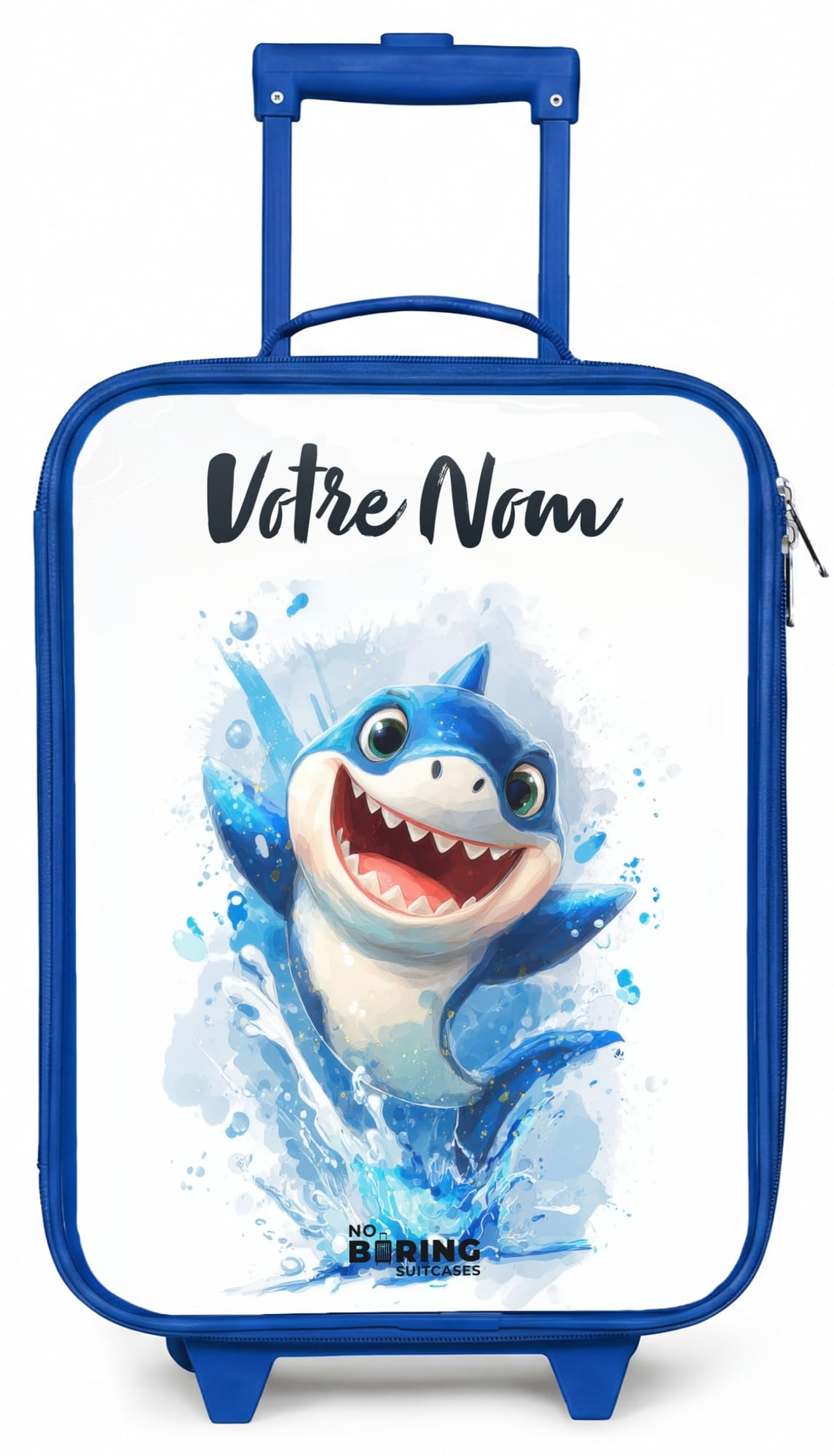 NoBoringSuitcases© Valise Enfant Bleu Personnalisé avec Un Nom Ultra Légère