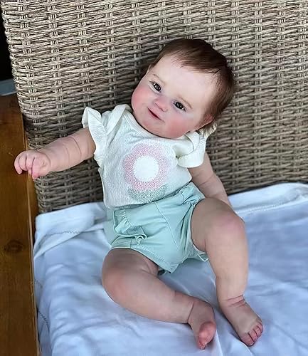 TERABITHIA Muñeca realista de bebé de tacto suave  20 pulgadas de pelo dulce sonriente arraigado recién nacido muñecas realistas que se ven reales y