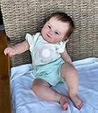Soft Touch Cuddly Baby Realistic Reborn Girl Doll - 20Inches Sweet Smiling Rooted Hair Newborn Lifelike Baby Dolls That Look Real and Feel Real