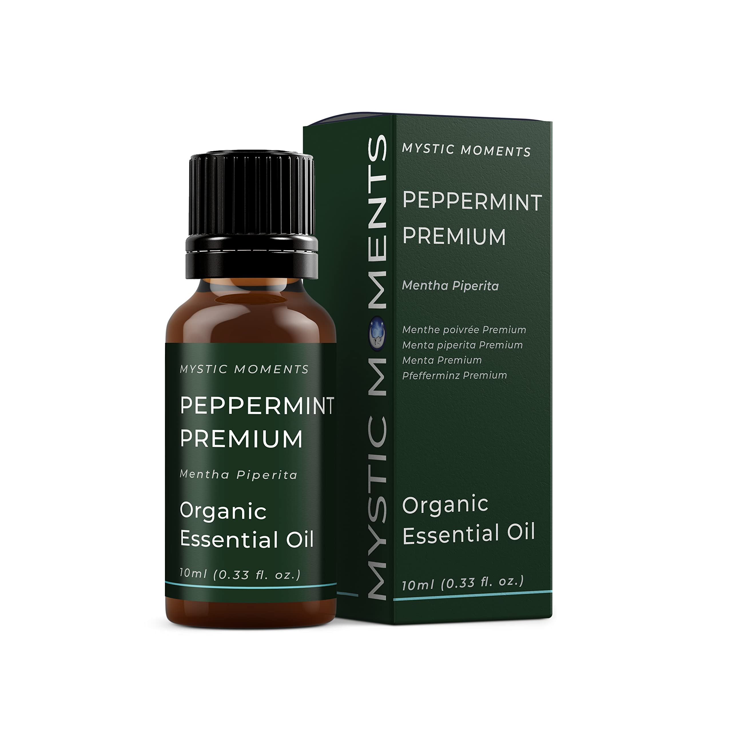Mystic Moments | Organic Peppermint Arvensis Essential Oil (Mentha arvensis) 10ml | Strong Cooling Mint Aroma | Refreshing Home Ambience | Aromatherapy & DIY Blends