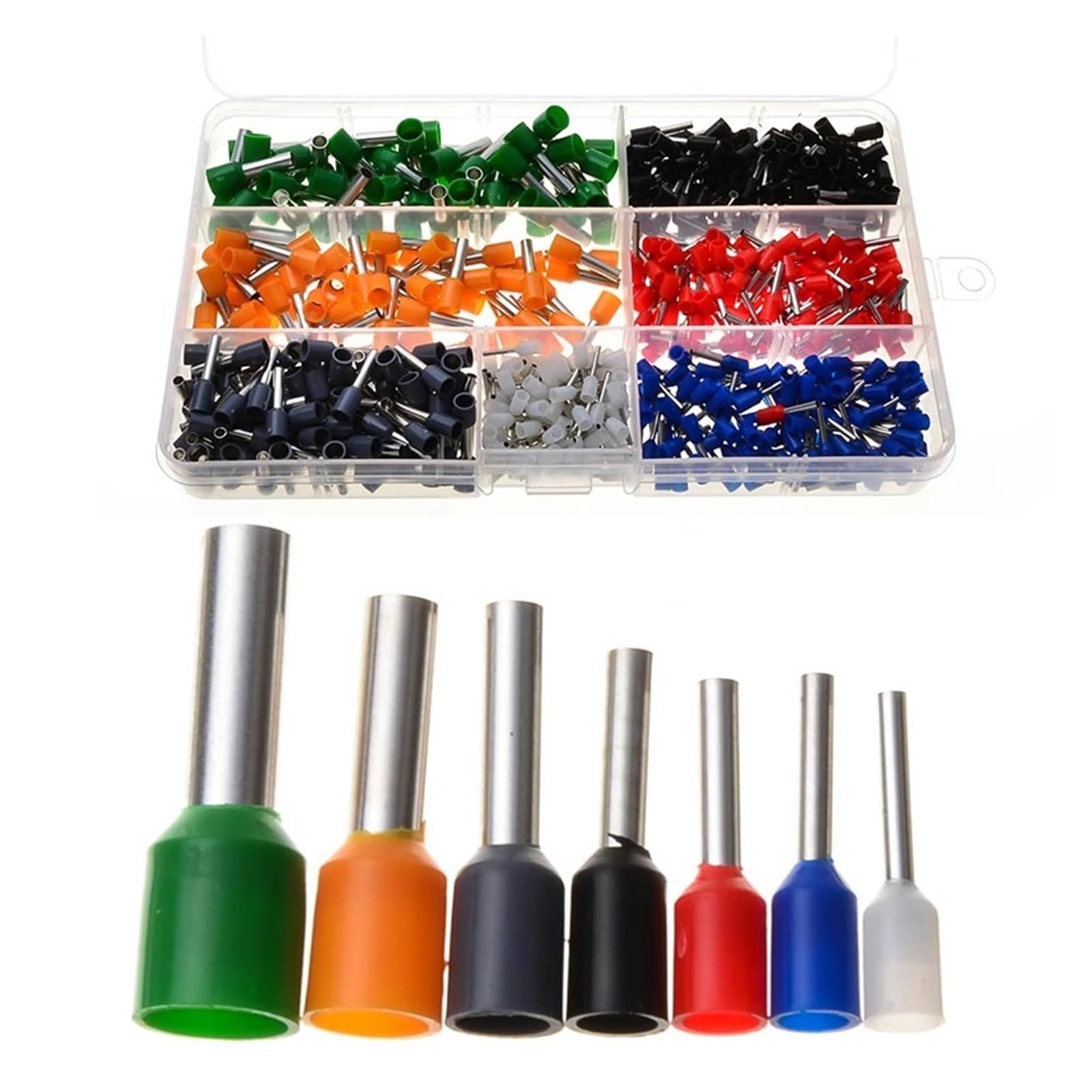REIUAFWYGV 600pcs/Set Insulated Cord Pin End Terminals Bootlace Ferrules 22-10AWG Terminator Kit Cable Wire Copper Crimp Connectors