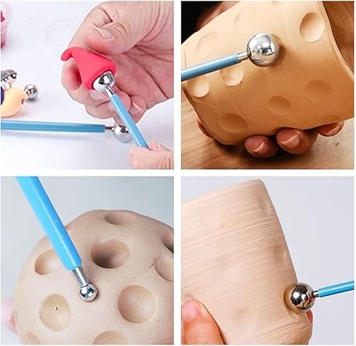 Miniatura 3 de Yayatty Herramientas de arcilla polimérica, rodillo de arcilla acrílica, hoja acrílica, alfombrilla de corte giratoria, cortadores de arcilla