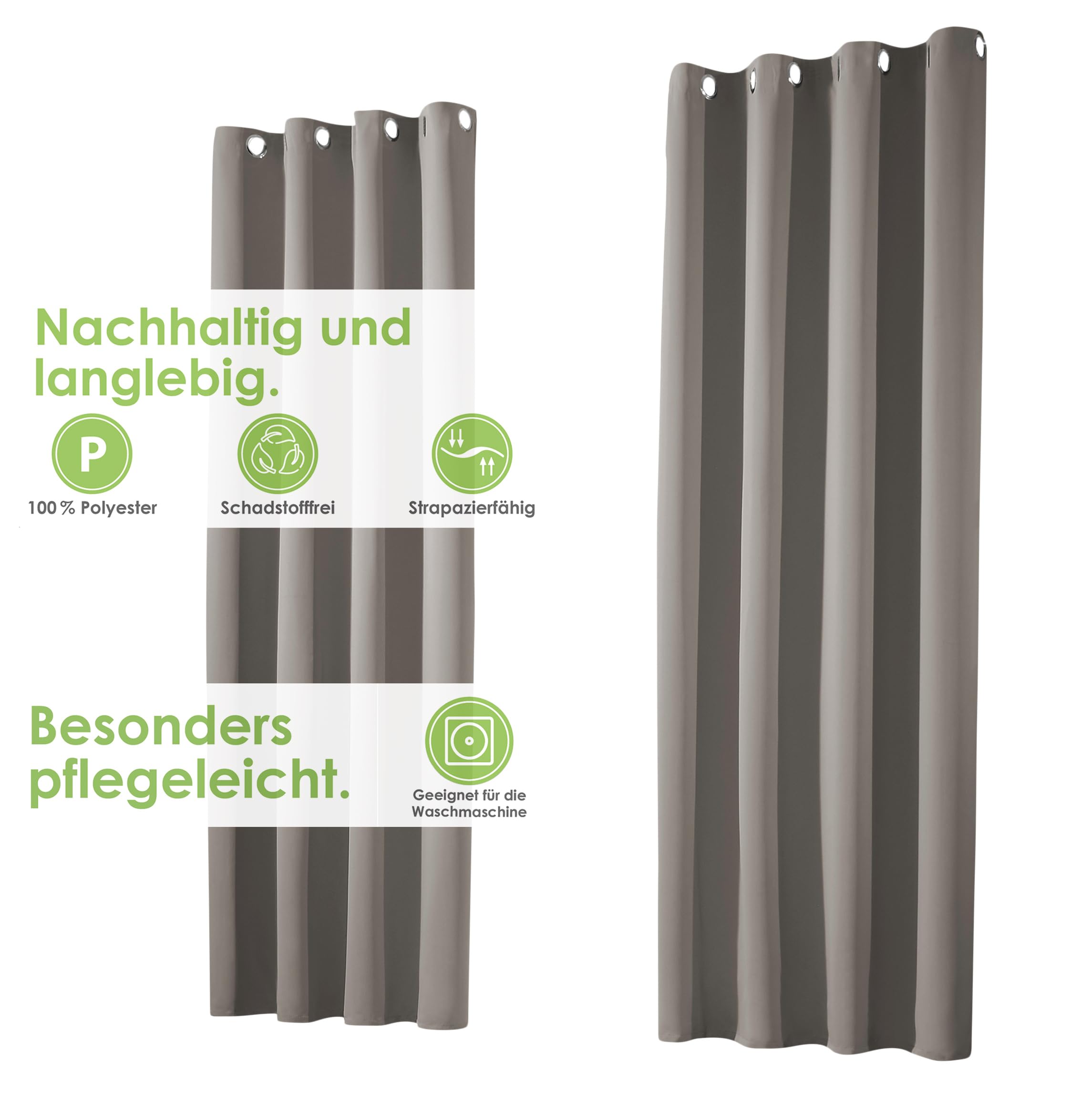 heimtexland ® XXL Ösenschal Verdunkelung HxB 245x275 cm Thermovorhang Verdunkelungsgardine Extra Breit Schlamm Braun Typ139
