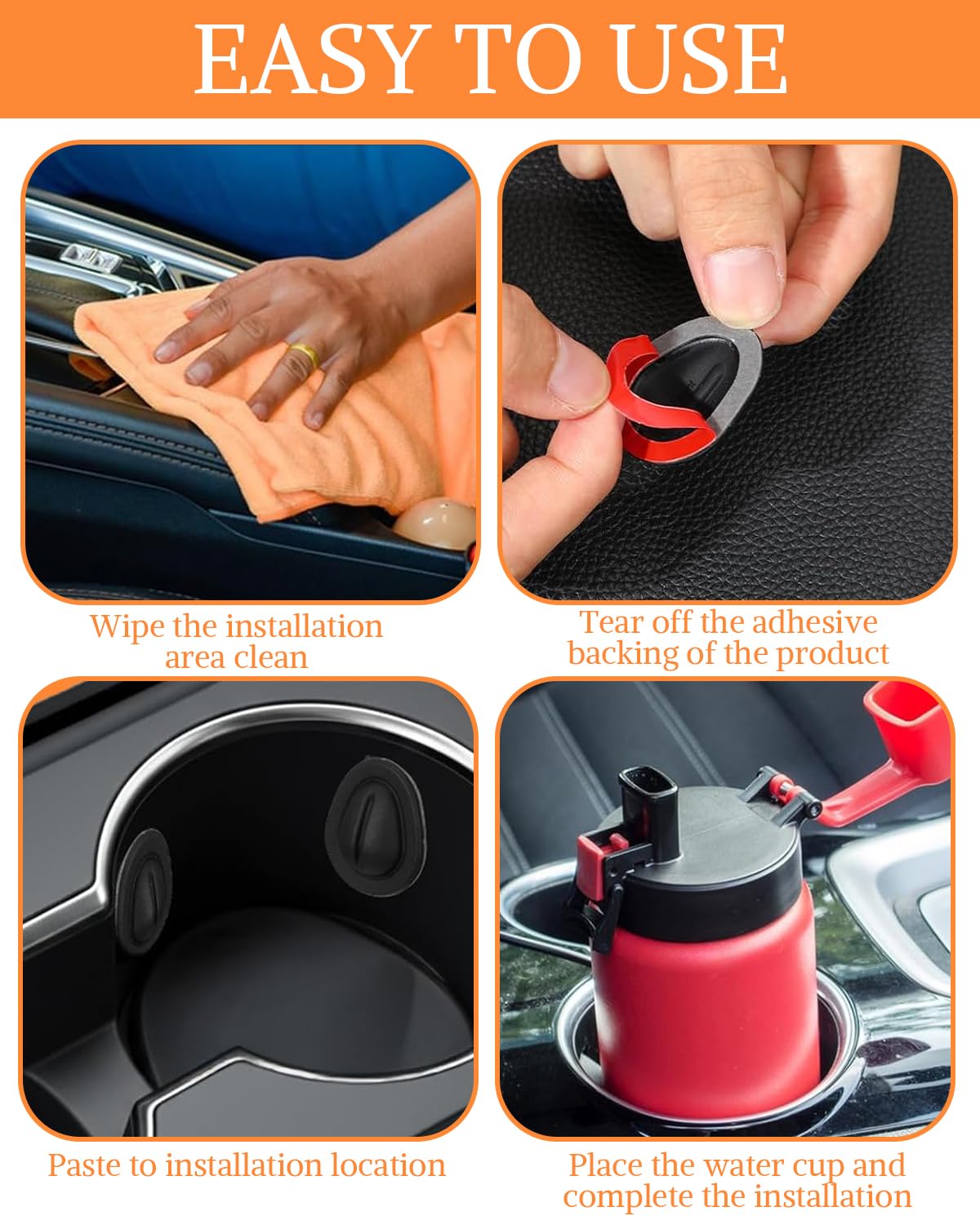 8 Pezzi Limitatore Di Posizione Del Portabicchieri Per Auto Stabilizzatore Per Interni Auto Autoadesivo Sottobicchieri Per Portabicchieri In Silicone Per Veicoli Camion RV