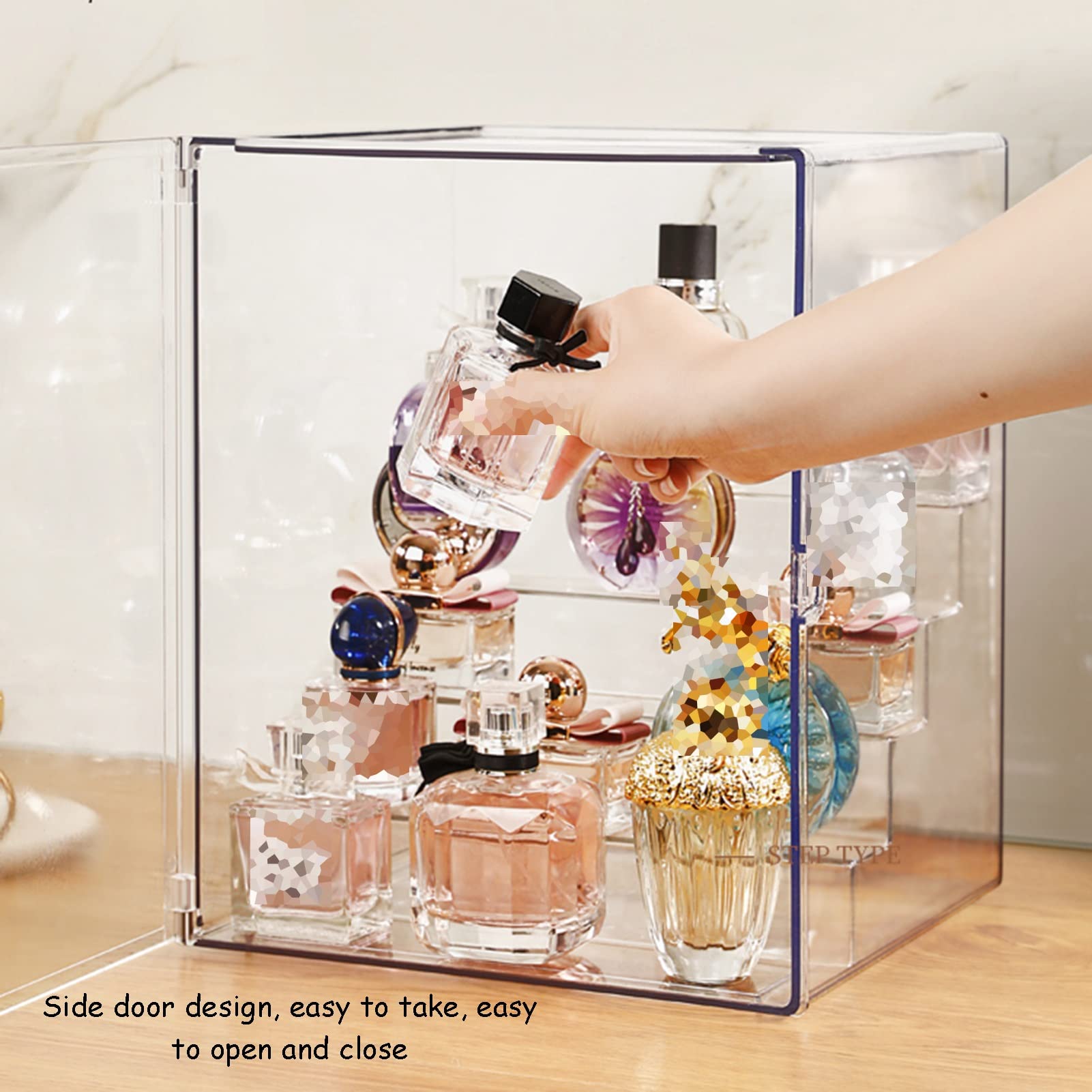 sourcing map Acrylique Transparent Display Boîte Boîte Antipoussière Protection Vitrine Cube Objets Collection Exposition Boîte 20x10x10cm