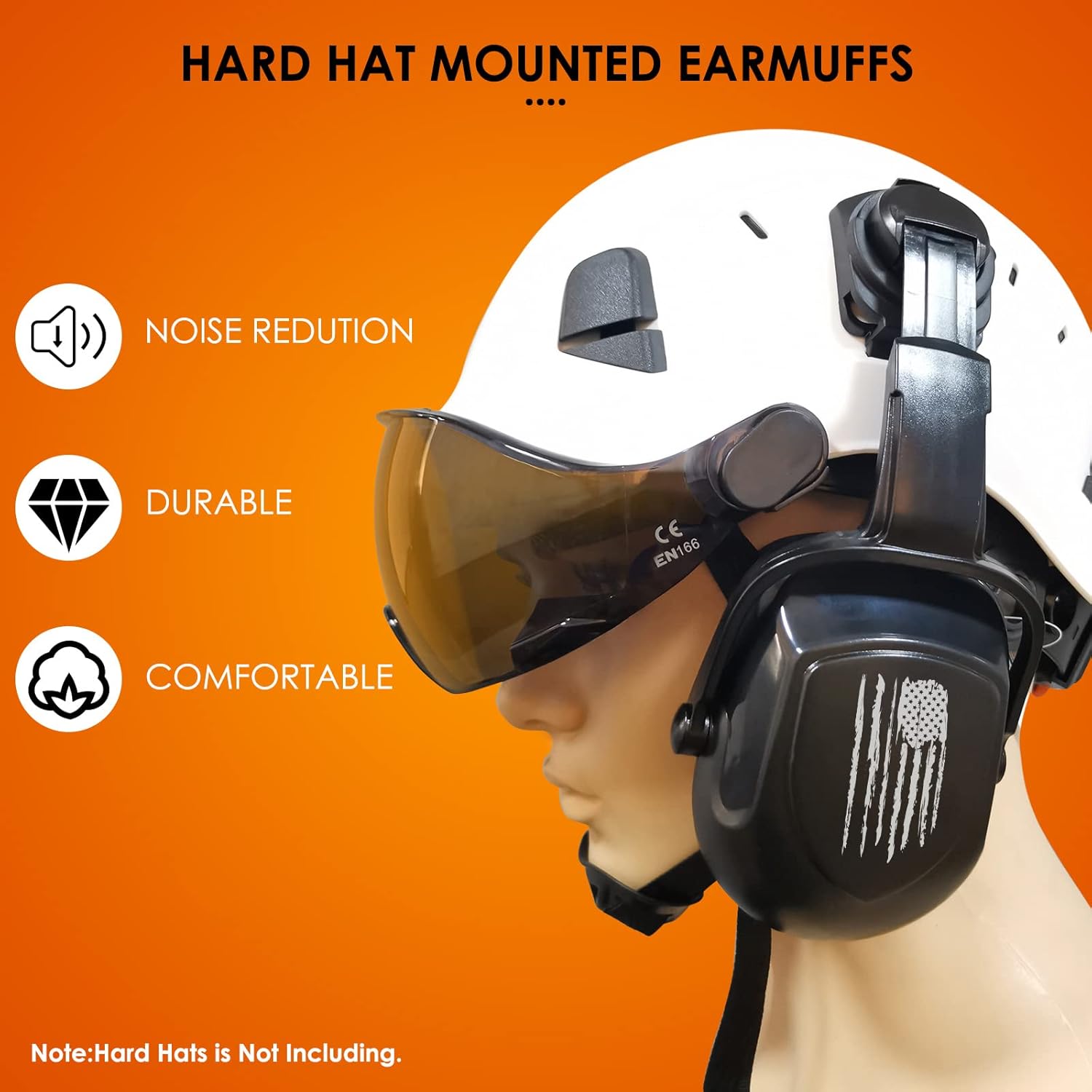 Aolamegs Hearing Protection Noise Cancelling Ear Muffs for Hard Hat Accessories SNR 30dB NRR 25dB Ear Protection Earmuff Mount For Slotted Helmets Construction Adult - Image 7