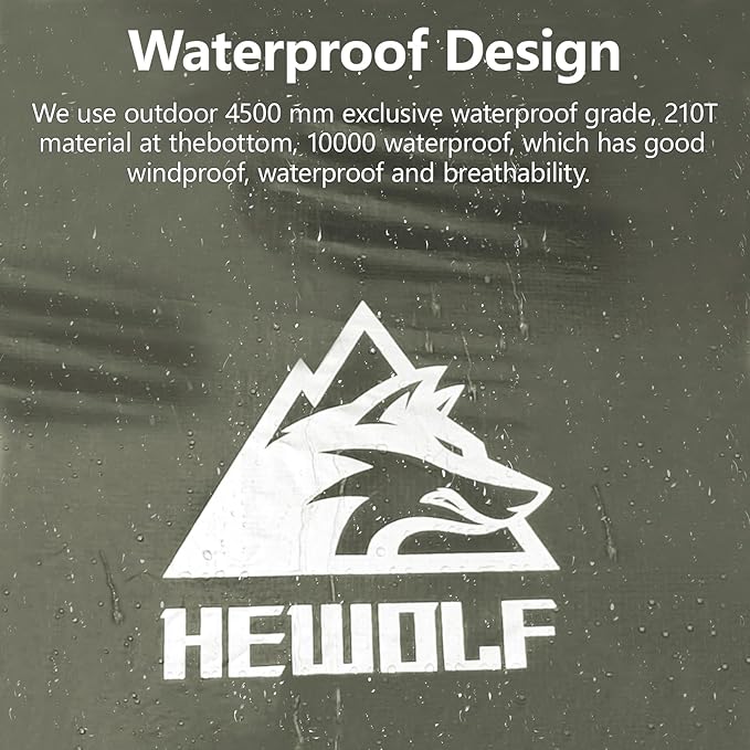 Carpa Camping HEWOLF 4 Personas Iglú Impermeable 2 Puertas Instantánea miniatura 5