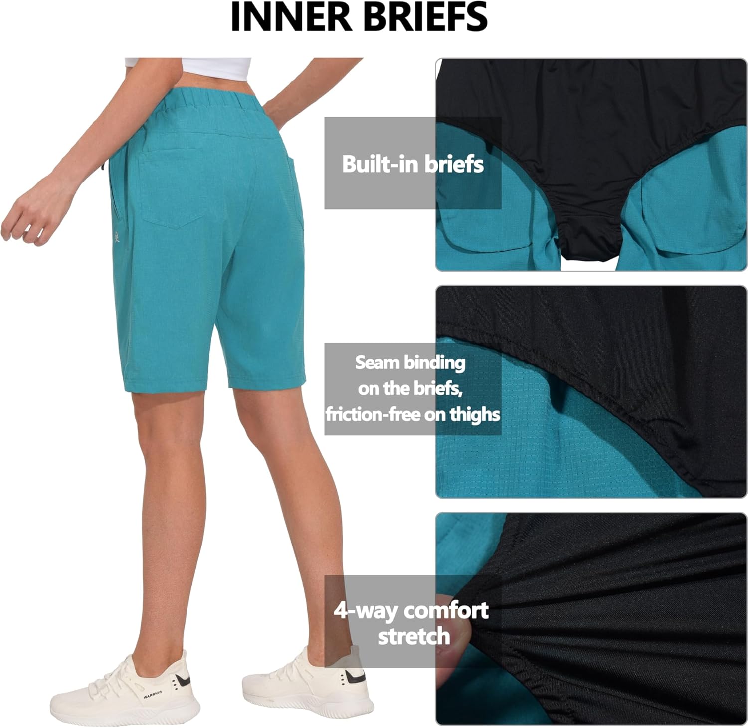 Little Donkey Andy Women's Lightweight Breathable Hiking Shorts, Quick-Dry Golf Shorts with Zipper Pockets, Air-Holes Tech - Image 5