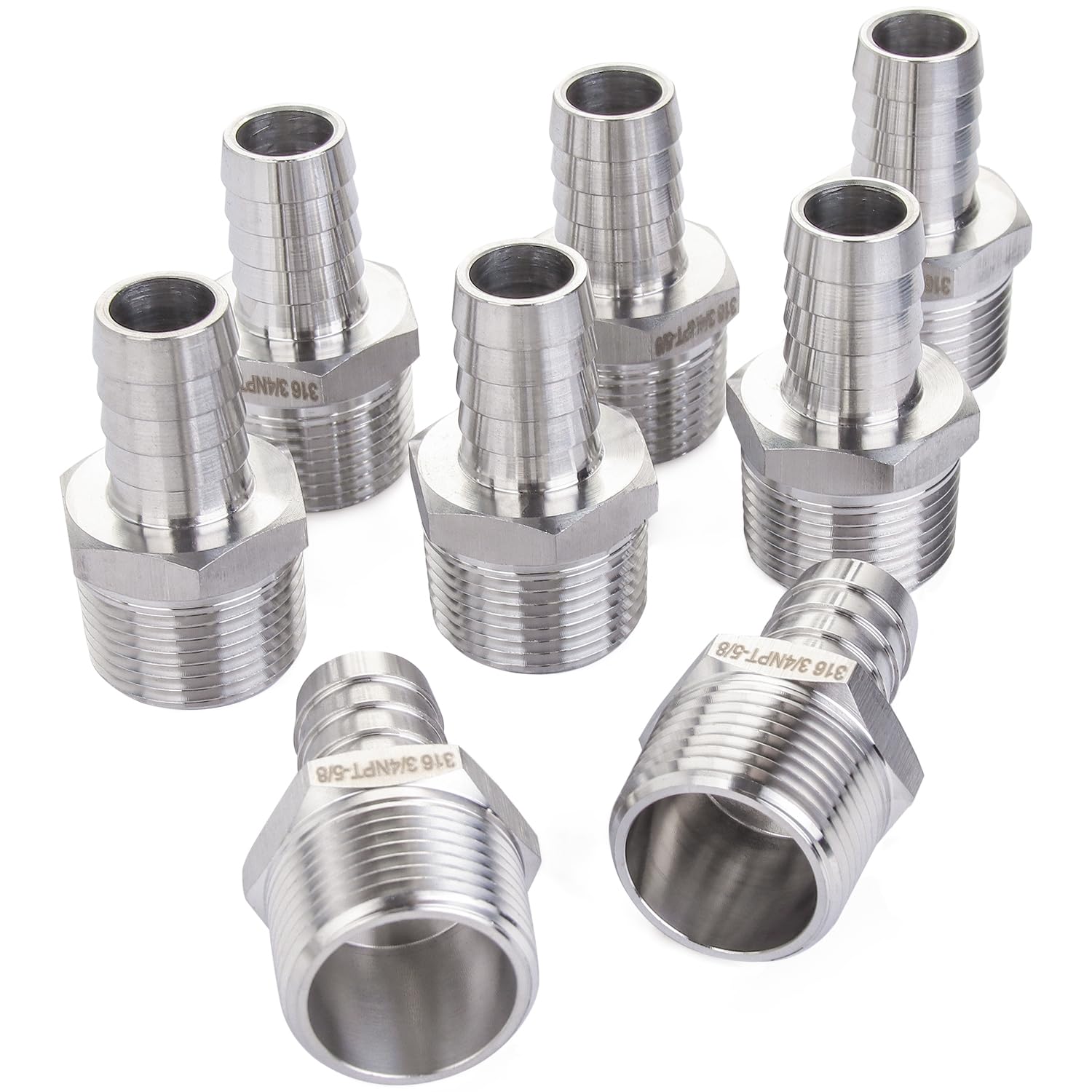 Sin Marca Nueva 5/8" manguera ID x 3/4" Macho NPT accesorio de acero inoxidable 316 de conector y acoplador para combustible agua gas(25 piezas)