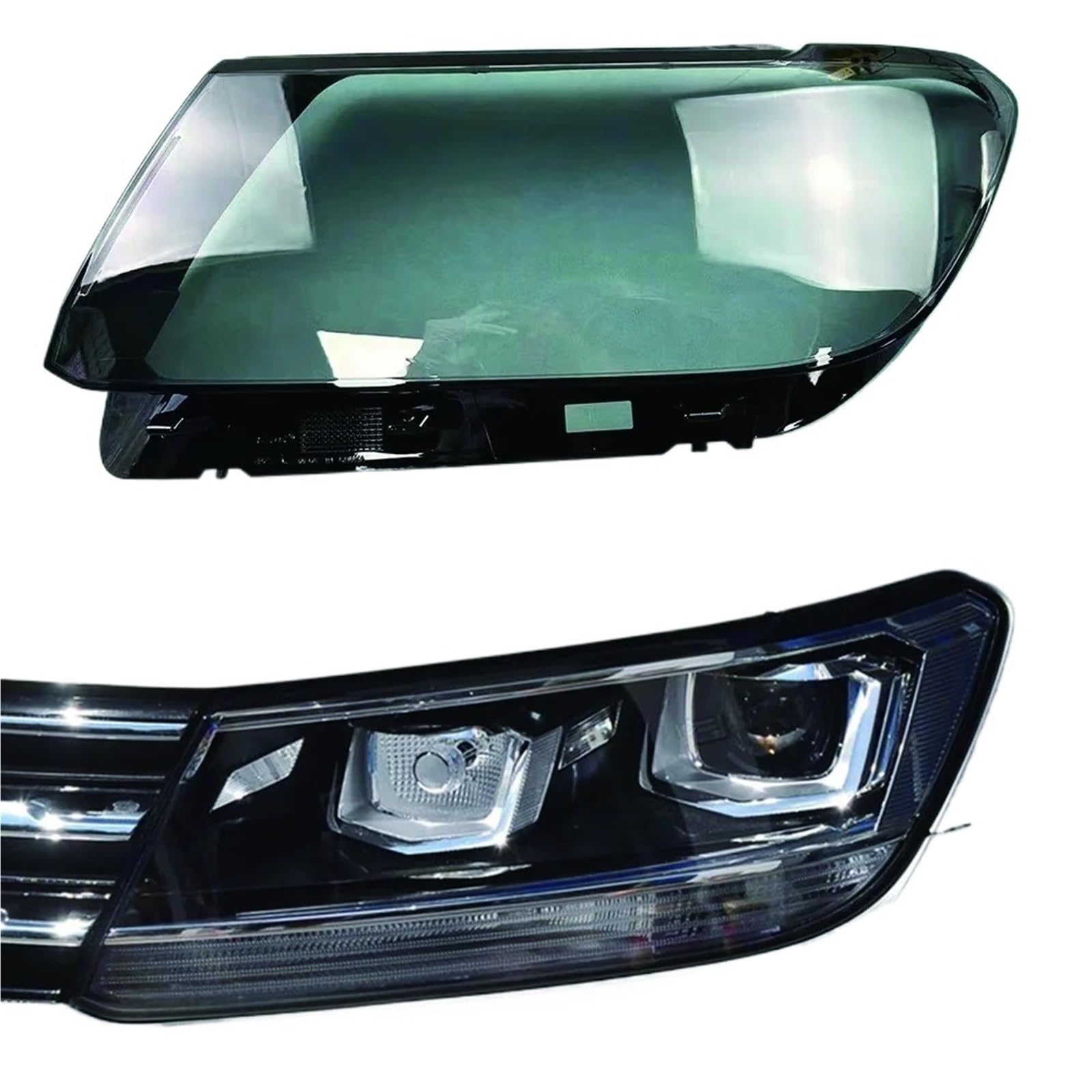 Compatible for Volkswagen VW Tiguan L 2017-2021 Low Headlight Cover Transparent Lampshade Headlamp Shell Plexiglass Replace Original Lens(Low Left)