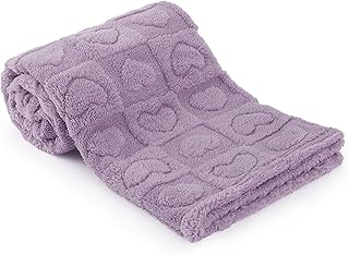 Plush Soft with Heart Checkered Baby Blanket,Fleece Infant Toddler Blankets for Girls Boys,Warm Lightweight Breathable Newborn Receiving Blankets for Crib Stroller 30"×39"(Purple,Heart)
