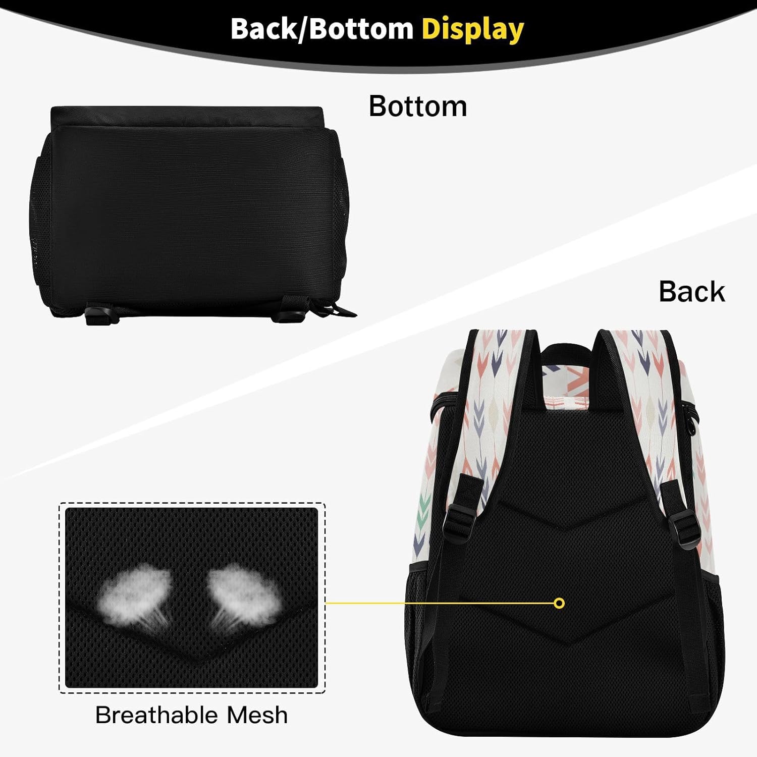 Colorful Arrow Pattern Cooler Backpack 36 Cans Leakproof Waterproof Backpack Cooler Bag Beach Accessories Travel Camping Fishing Backpack for Women Men