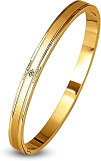 MEENAZ Men's Stainless Steel Diamond Kada Bracelet | Waterproof, Anti-tarnish, Rust-free 8 mm Bracelet for Men, Boys, Unis...