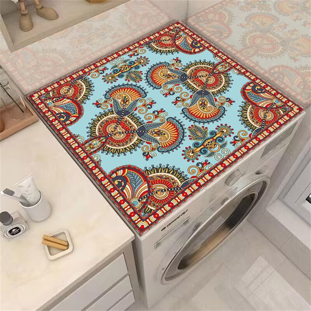 VUIKLCty Top Protective Mat: Non-Slip, Absorbent, Drying Diatomaceous Earth Mat for Kitchens and Refrigerators(Red,50x60cm)