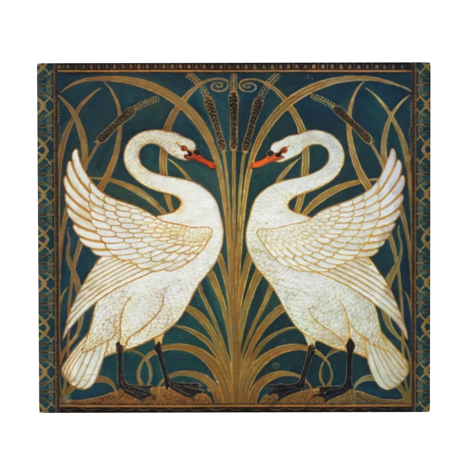 Dish Drying Mats,Walter Crane Swan Rush And Iris Art Nouveau Absorbent Dish Drainer Mat Sink Mat Pad 41X46 CM