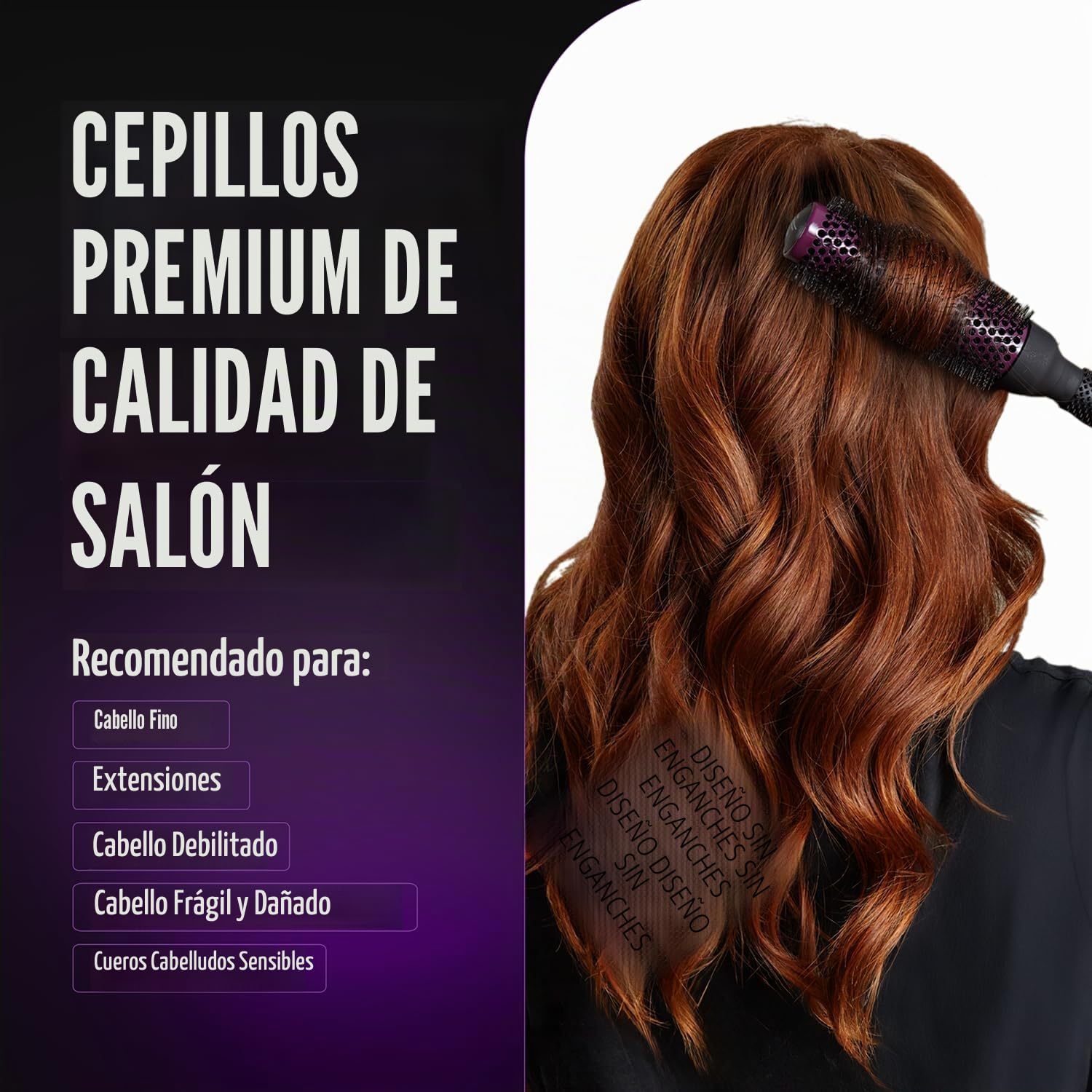 ERGO Cepillo de pelo redondo súper suave para soplar, cepillos de salón de calidad de salón para mujeres, cepillo voluminizador, uso en húmedo y seco, ERG43: 1.75