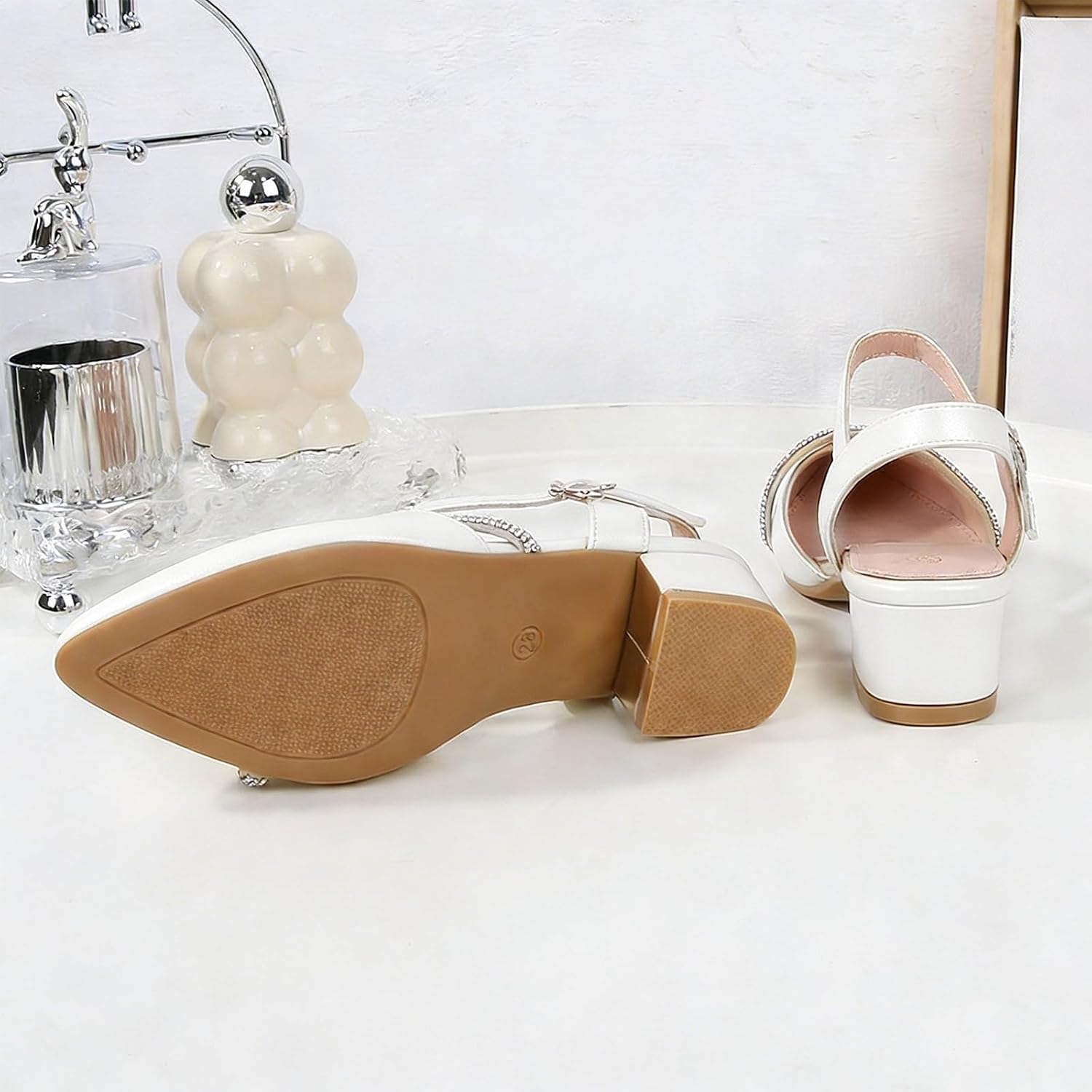 Girls Dress Shoes Cute Mary Jane Low Heels Summer Fashion Pointed Toe Princess Shoes Wedding Prom Footwear for Kids
