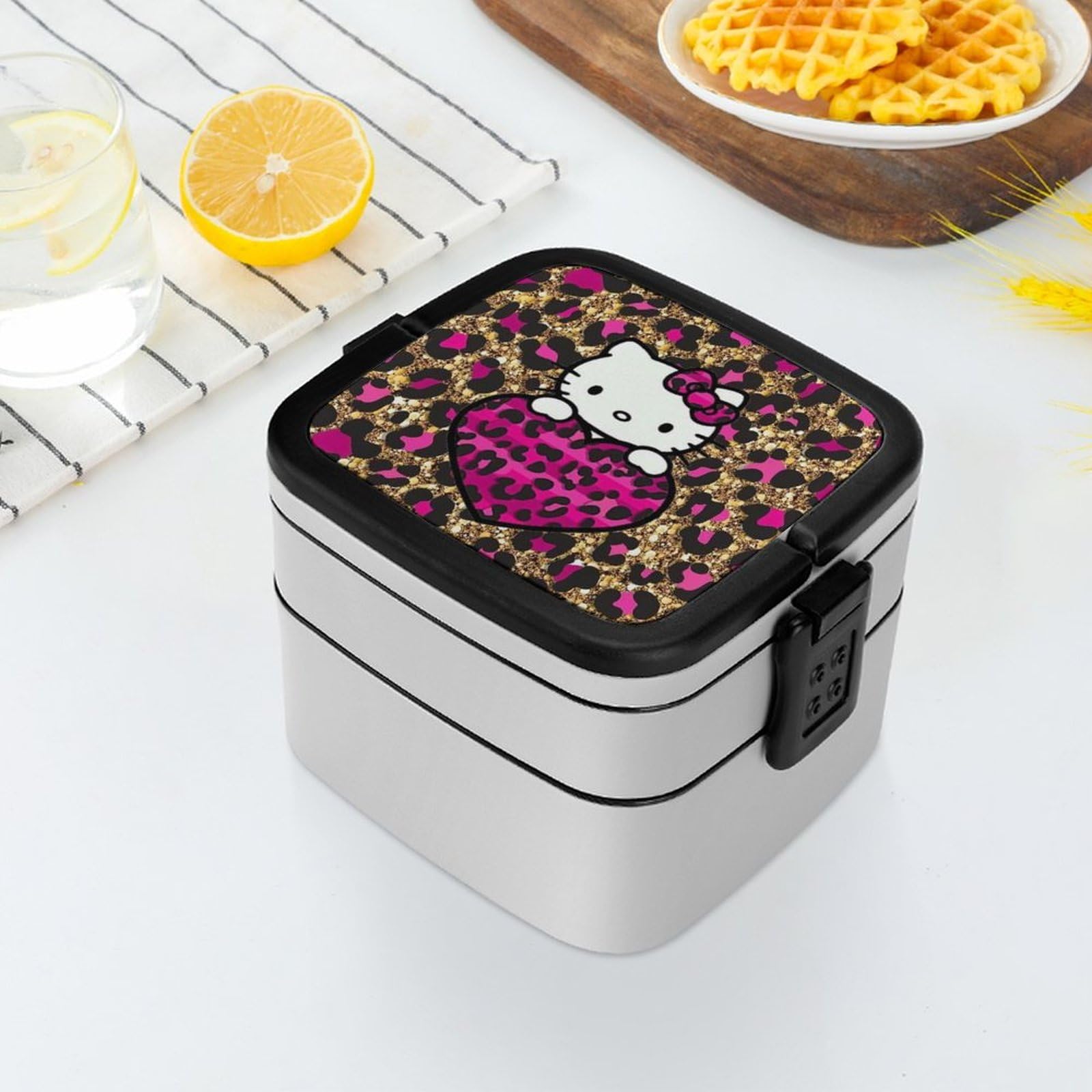 Amazon｜ハローキティ ヒョウ柄 弁当箱 ランチボックス 2段 1000ml 大