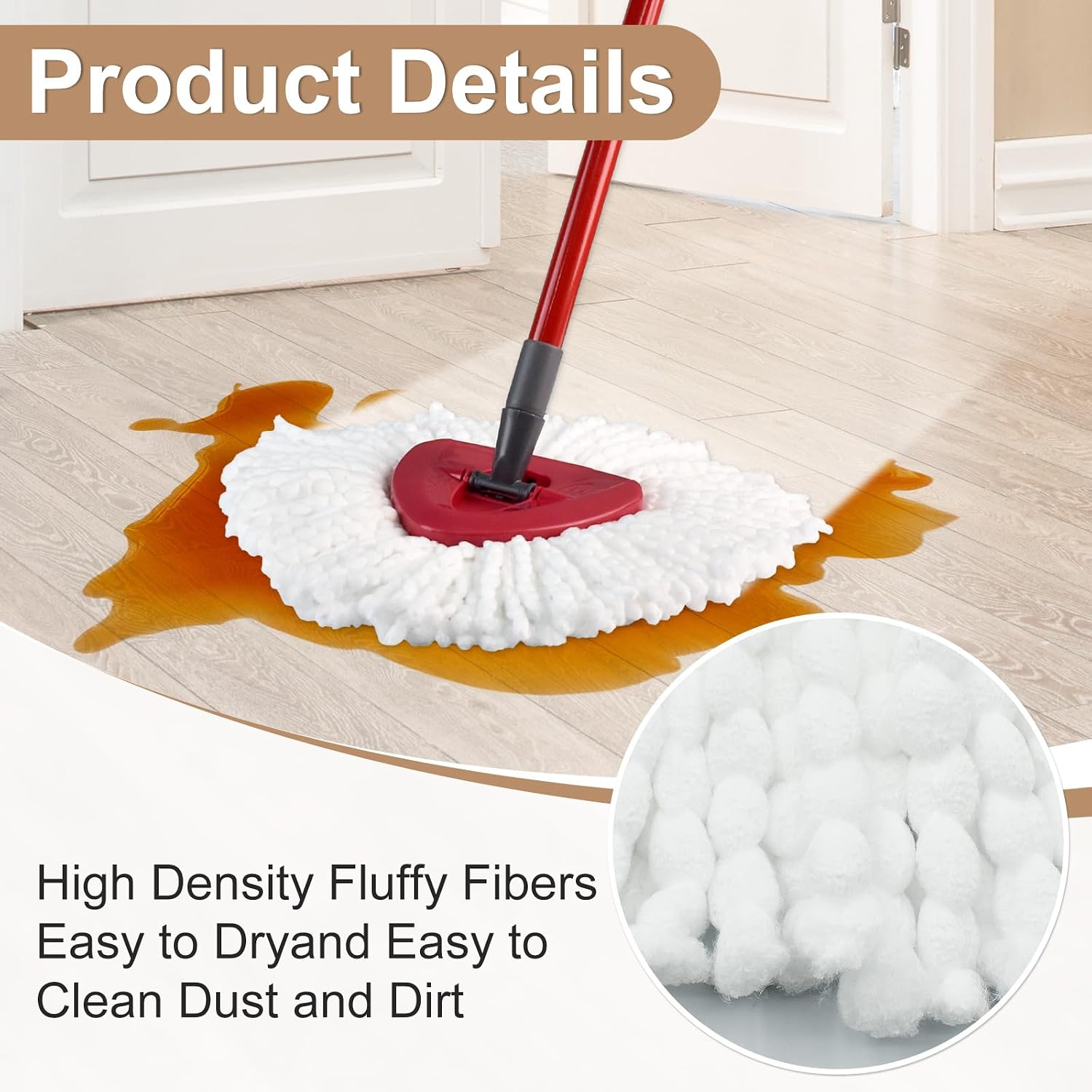 Mop Heads Replacements for Ocedar, Mop Replace Head for O Cedar, Mop Heads for O Cedar, Mop Replace Head for Cedar, Mop Heads for O Cedar Spin Mop Include 4 Mop Refills 2 Scrubber Mop Head 1 Mop Base