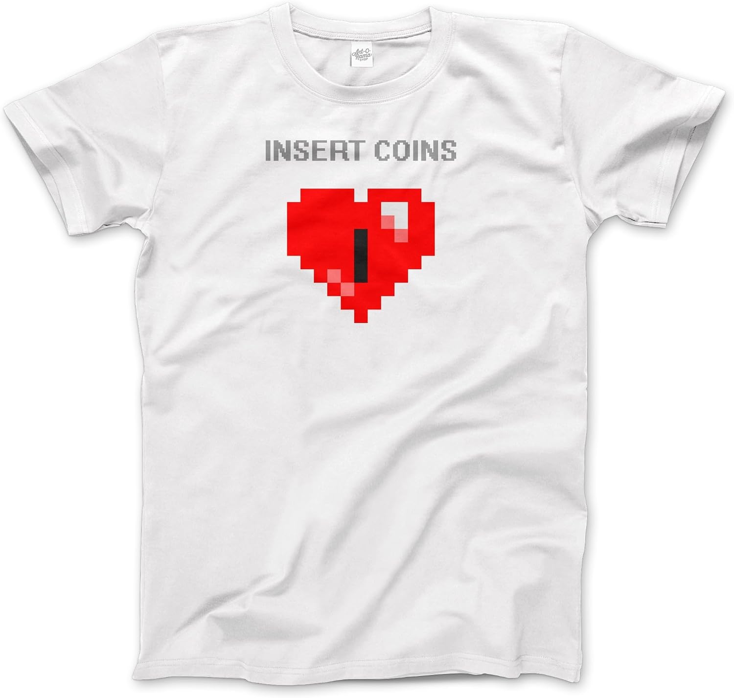 Insert Coins, 8-BIT Heart T-Shirt (Adults, Kids, Short & Long Sleeve)