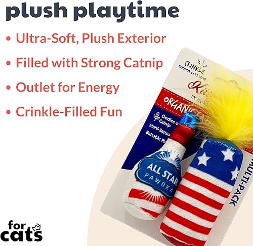 Miniatura 2 de Huxley &amp; Kent Kittybelles - Paquete de 2 juguetes para gatos  Firecracker &amp; All Star Pawdka  Juguete para gatos relleno de hierba gatera fuerte
