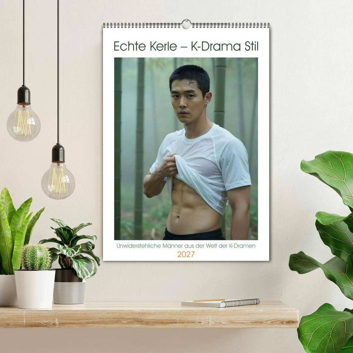 Echte Kerle – K-Drama Stil (Wandkalender 2027 DIN A2 hoch), CALVENDO Monatskalender: Unwiderstehliche Männer aus der Welt der K-Dramen (CALVENDO Erotik)