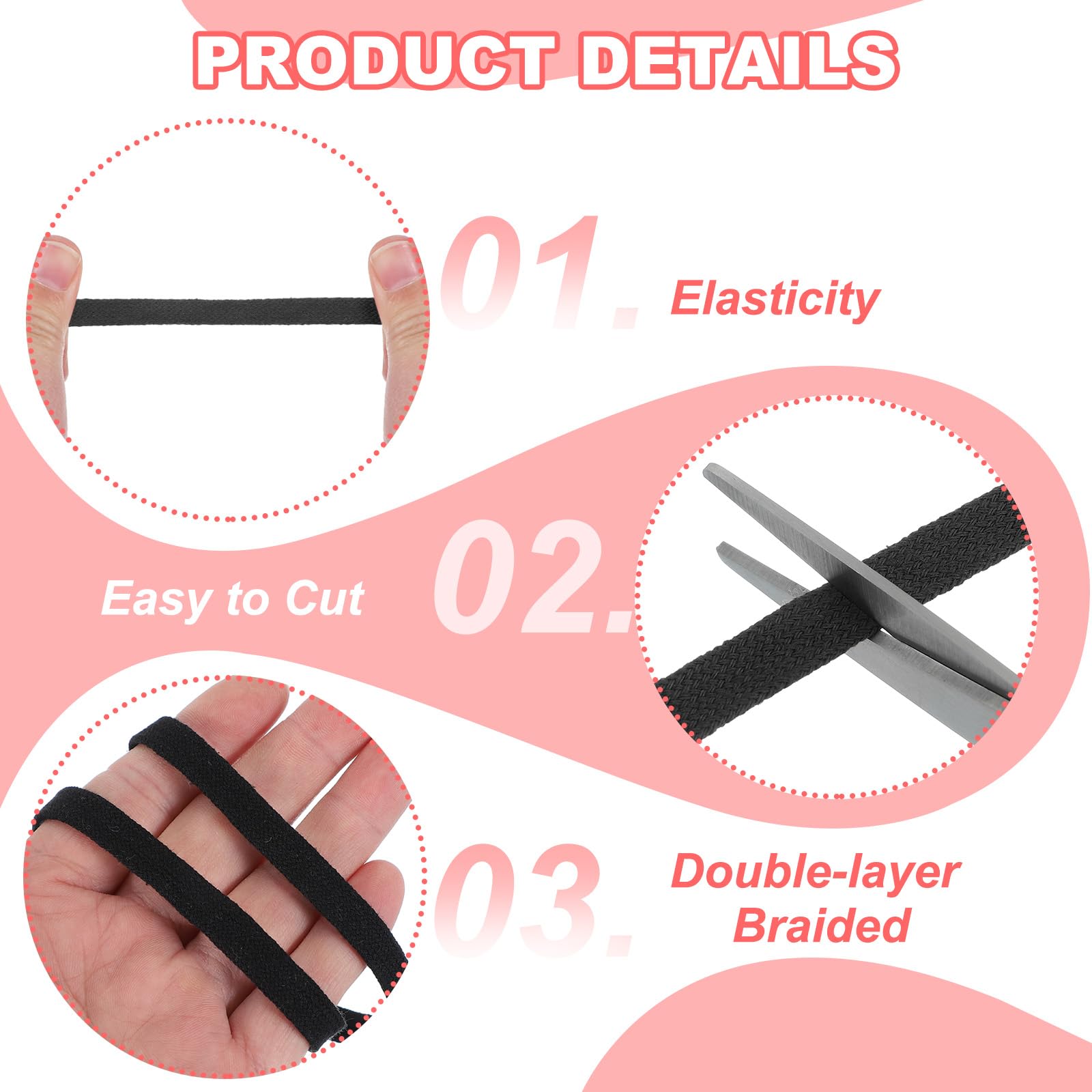 PATIKIL Flat Drawstring Cord 12mm x 22 Yd - Image 3