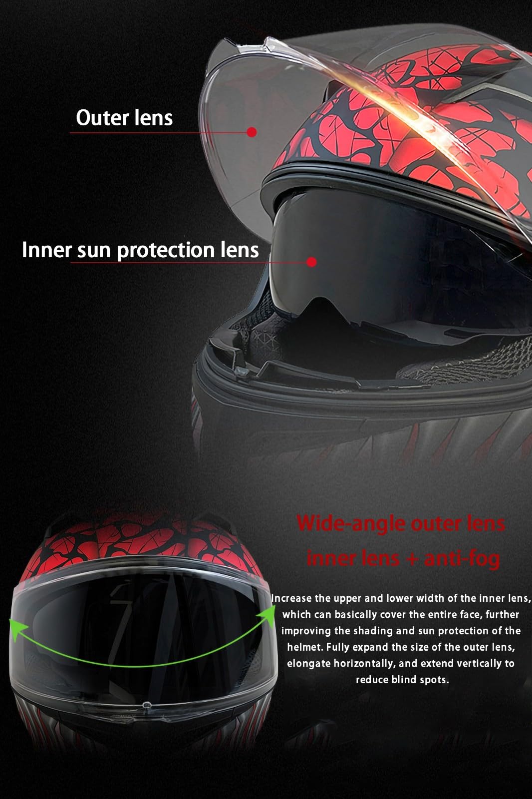 Casco Integrale Moto Leggero E Alla Moda, Per Uomo E Donna, Colori Nero/blu/rosso/giallo, Taglie M/L/XL, Con Fodera Lavabile