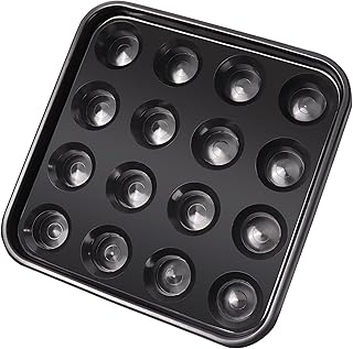 GSE Games & Sports Expert Black Plastic Pool Ball Carrying Tray, Billiard Ball Storage Tray for 16 Balls Full Set Regulation Size Billiard Balls