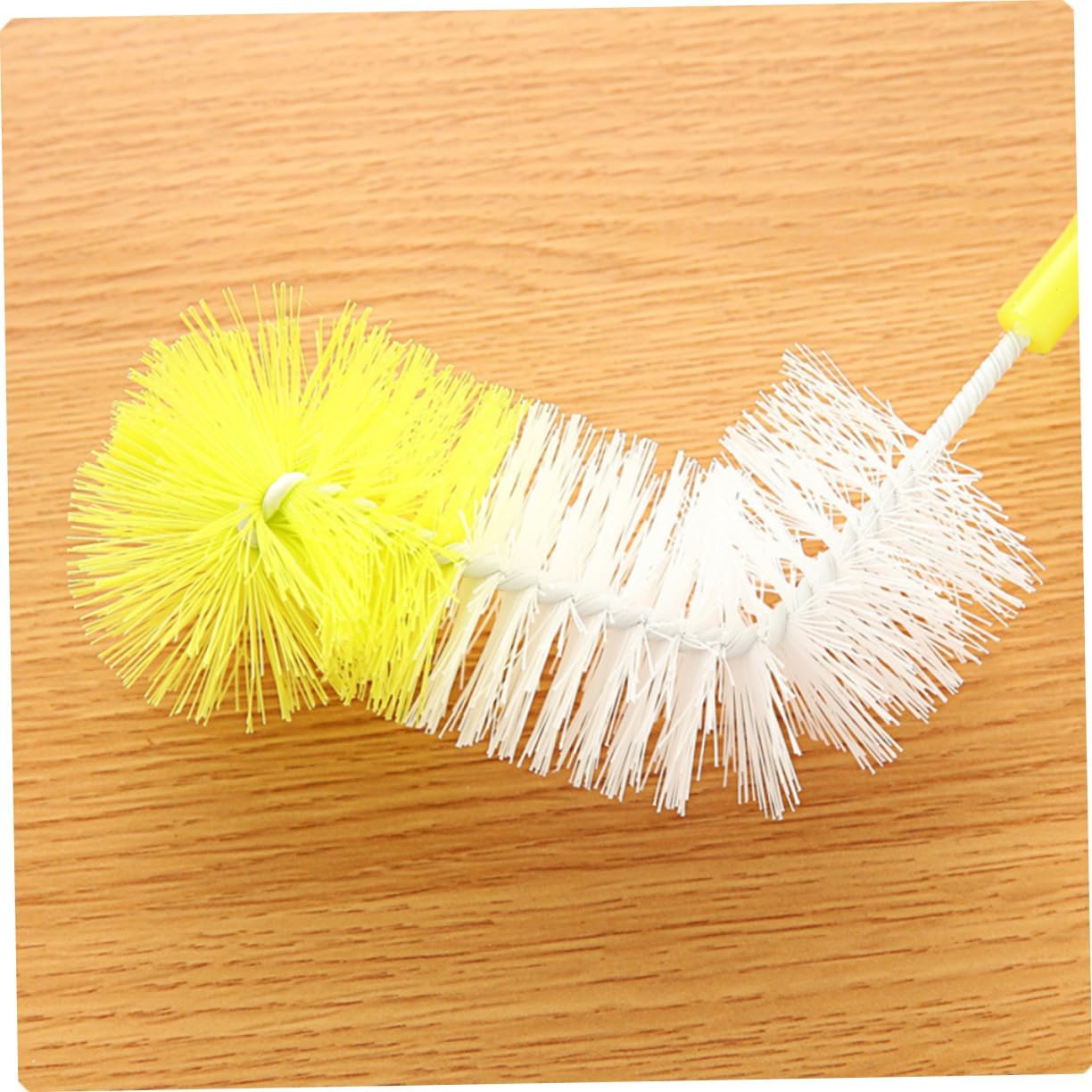 Extra Long Bottle Brush for Cups Round Head Cleaning Brush Easy to Clean Stainless Nylon Bristles Store Handle Random Color