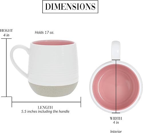 Miniatura 5 de Pavilion - Taza de café de cerámica de cerámica con signo astrológico de 17 onzas, regalos de astrología, color rosa