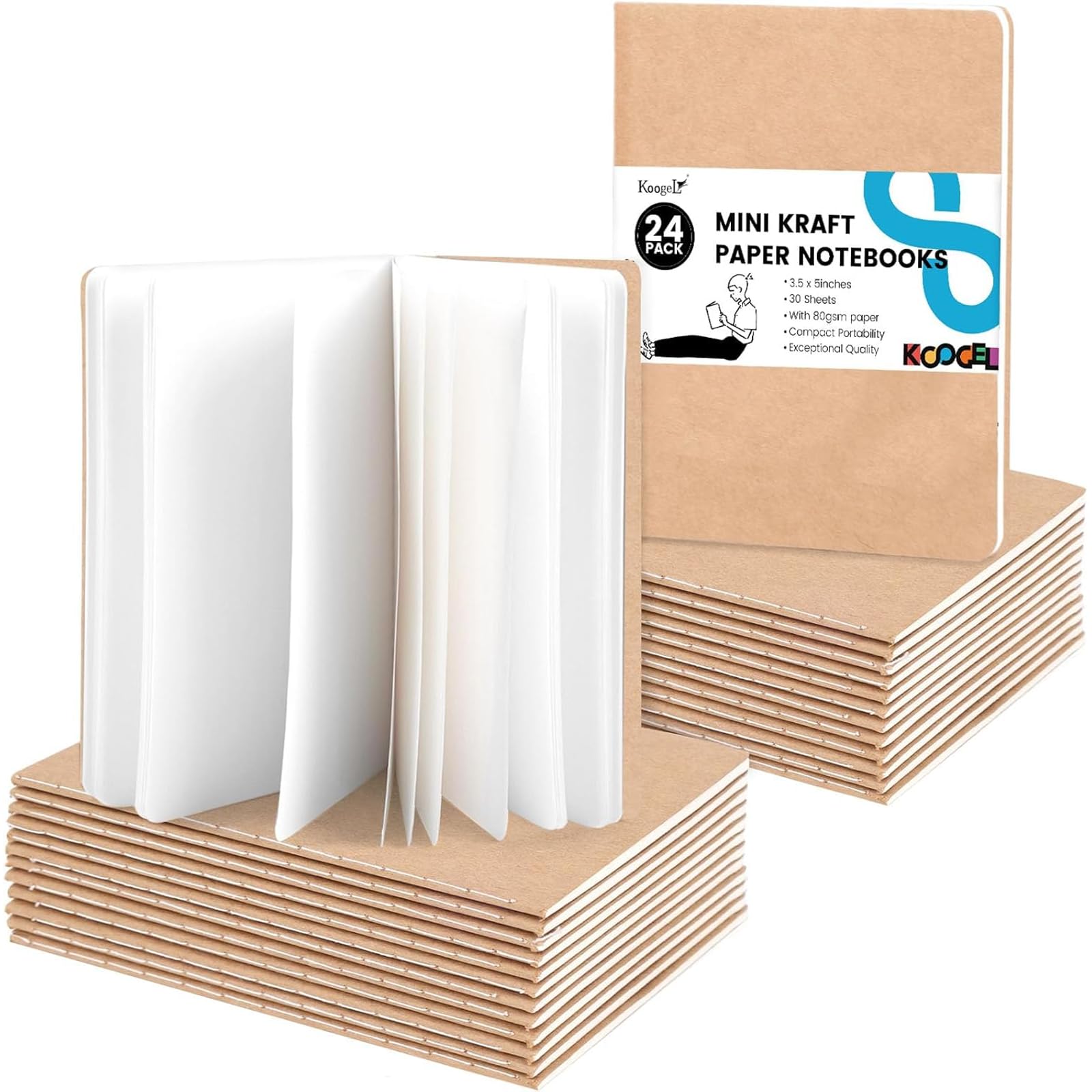 Carnets de notes de poche au design kraft épuré et finitions soignées - 7