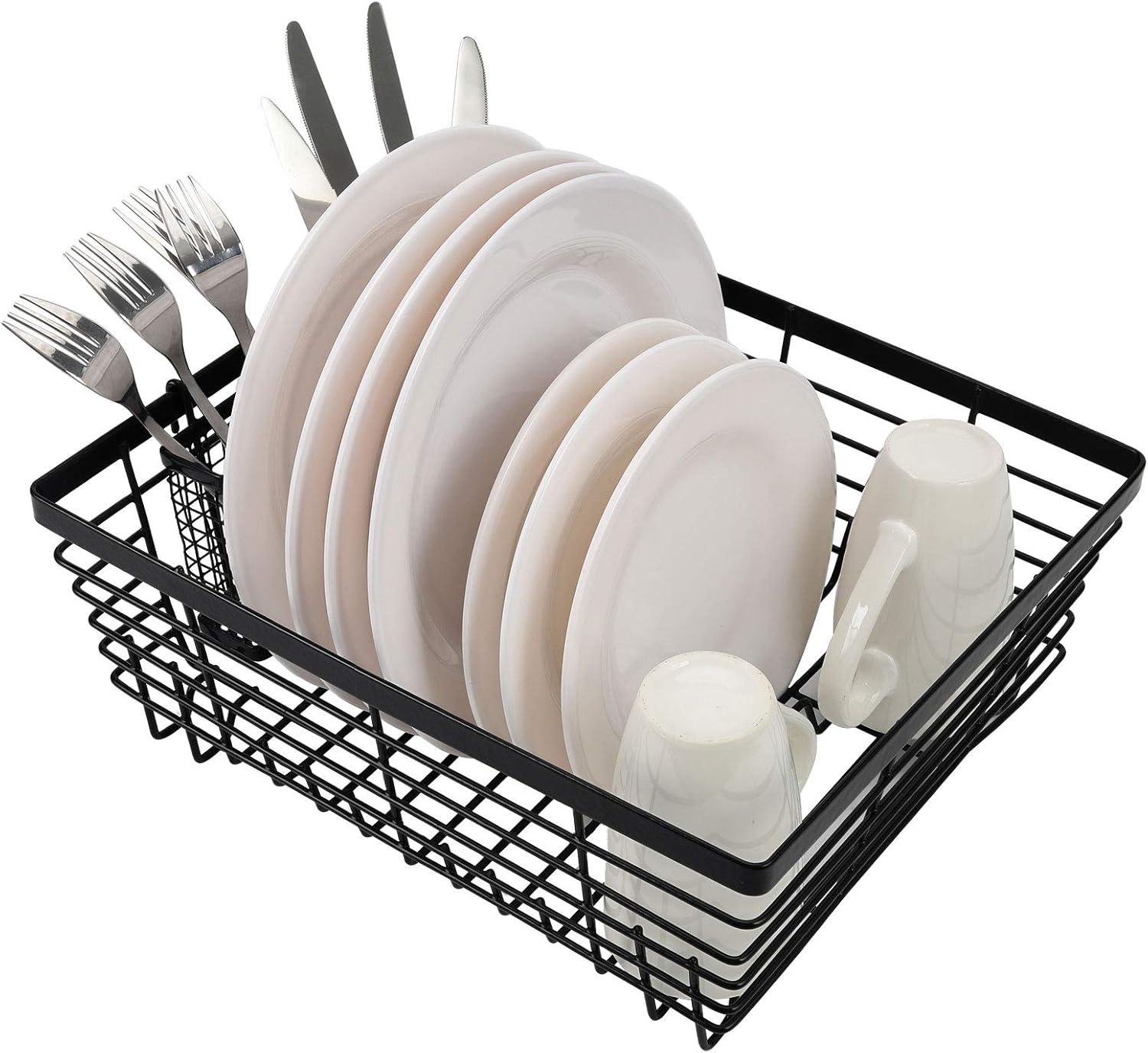 TQVAI Kitchen Dish Drying Rack Metal Dish Drainer with Full
