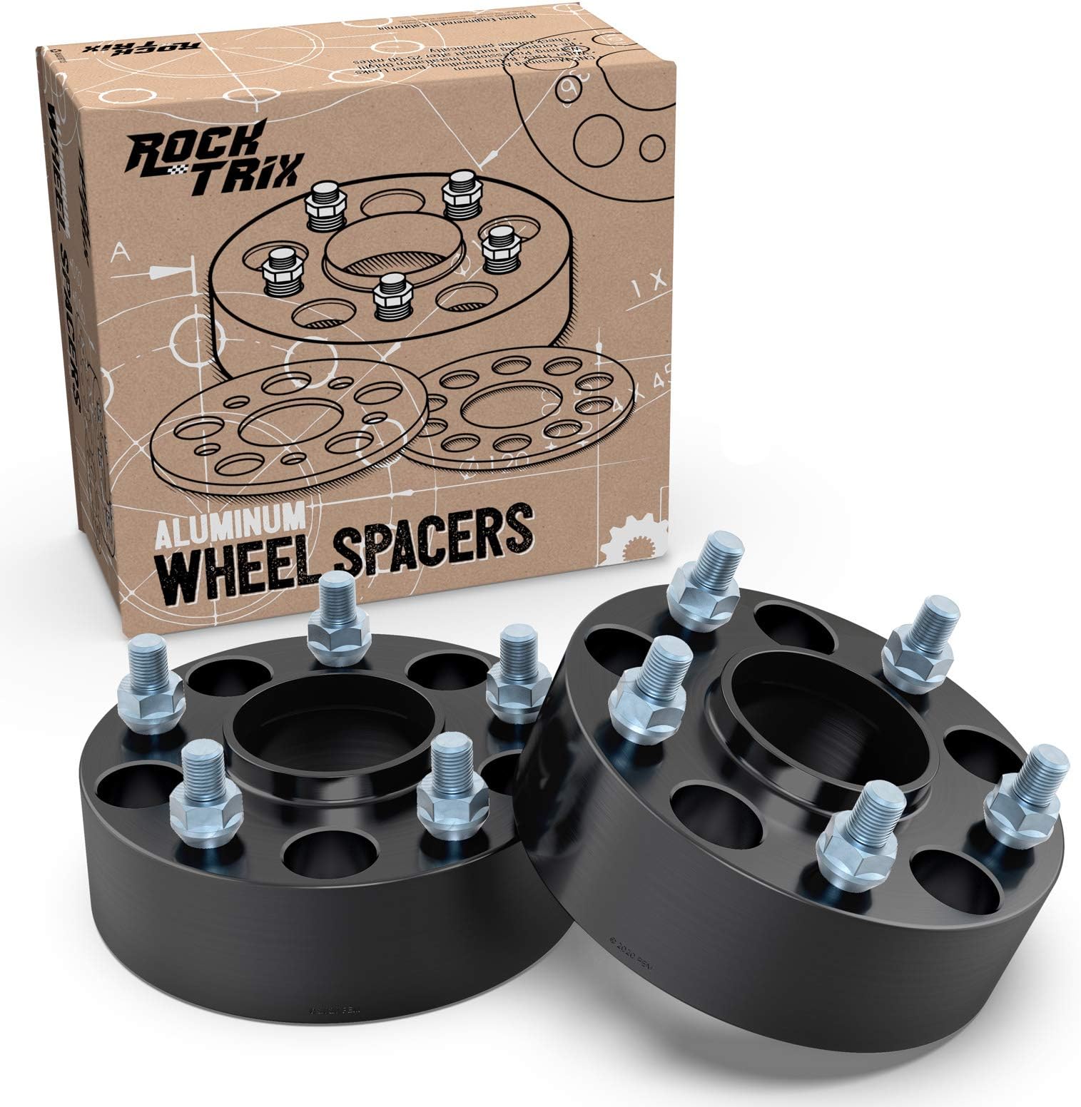 RockTrix 4pcs 1.5 inch Hubcentric 5x4.5 Wheel Spacers (71.5mm bore, 1/2x20 Studs) Compatible with Jeep Cherokee XJ Grand Cherokee ZJ Wrangler YJ TJ Liberty KJ KK (38mm 5x114.3) Black