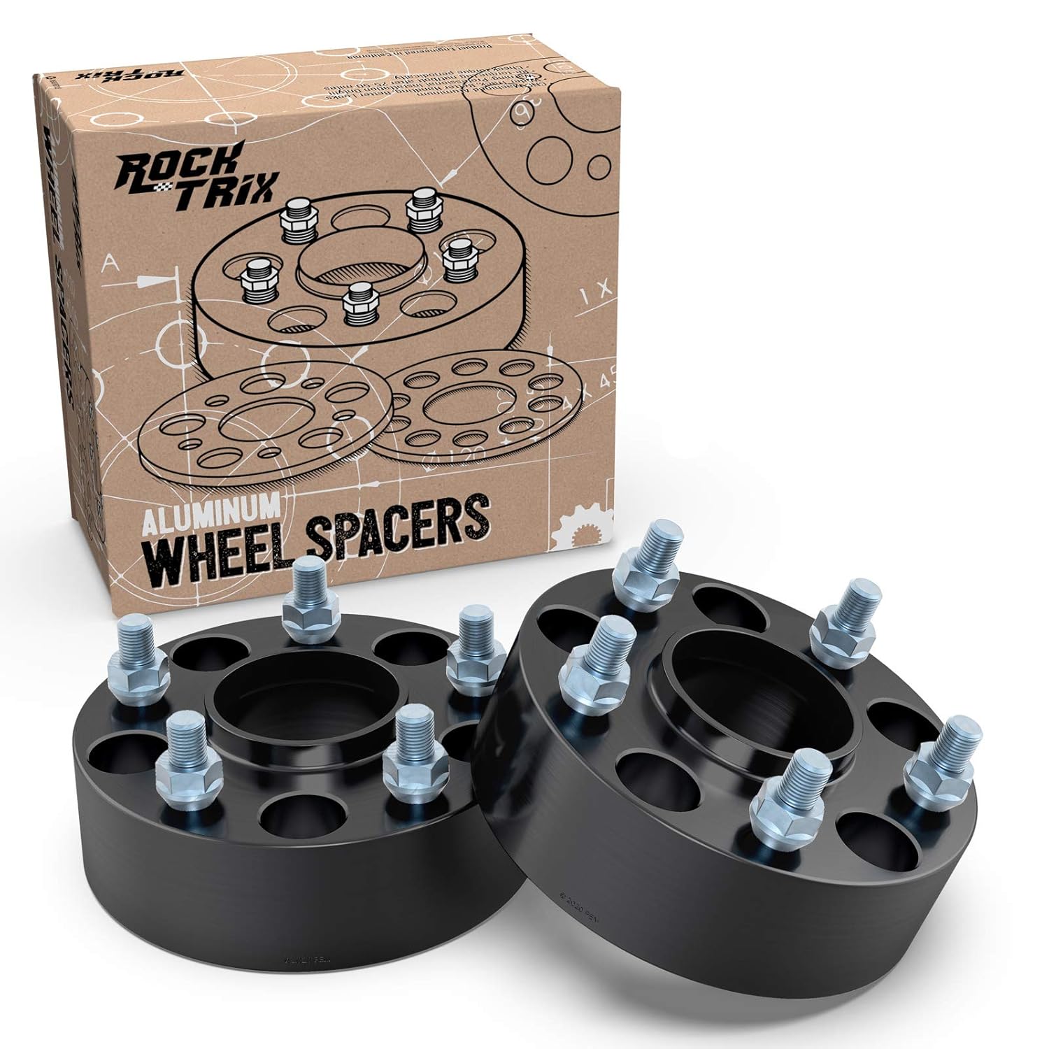 RockTrix 2pcs 1.25 inch Hubcentric 5x4.5 Wheel Spacers (71.5mm bore, 1/2x20 Studs) Compatible with Jeep Cherokee XJ Grand Cherokee ZJ Wrangler YJ TJ Liberty KJ KK (32mm 5x114.3)