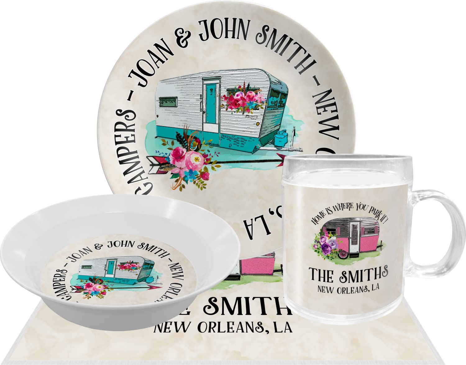 Personalized Camper Melamine Bowl - 12 oz