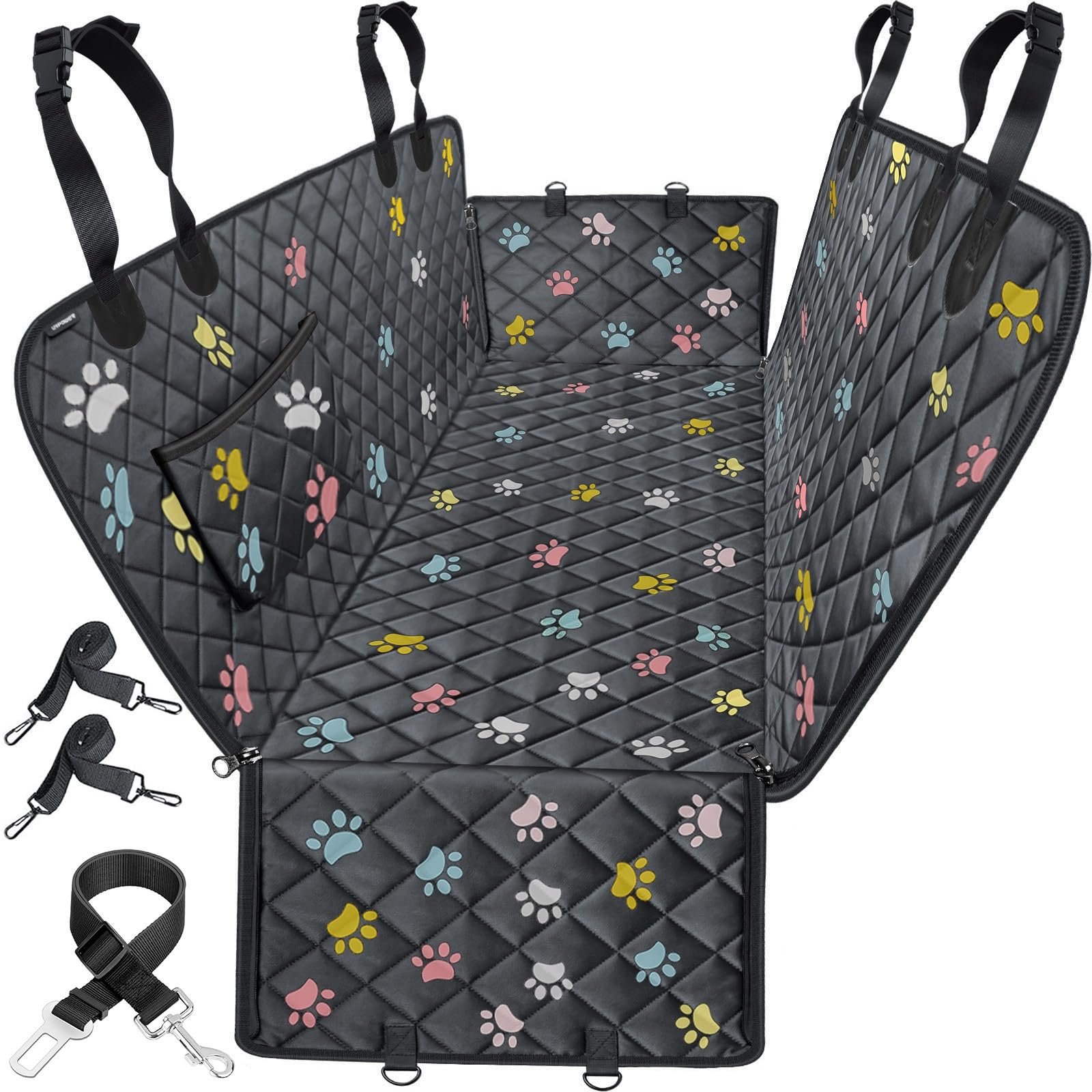 URPOWER Dog Car Seat Cover for Back Seat, Waterproof Dog Hammock for Cars, Trucks and SUVs, 600D Heavy Duty Scratch Proof Nonslip Durable Soft Pet Backseat Protector