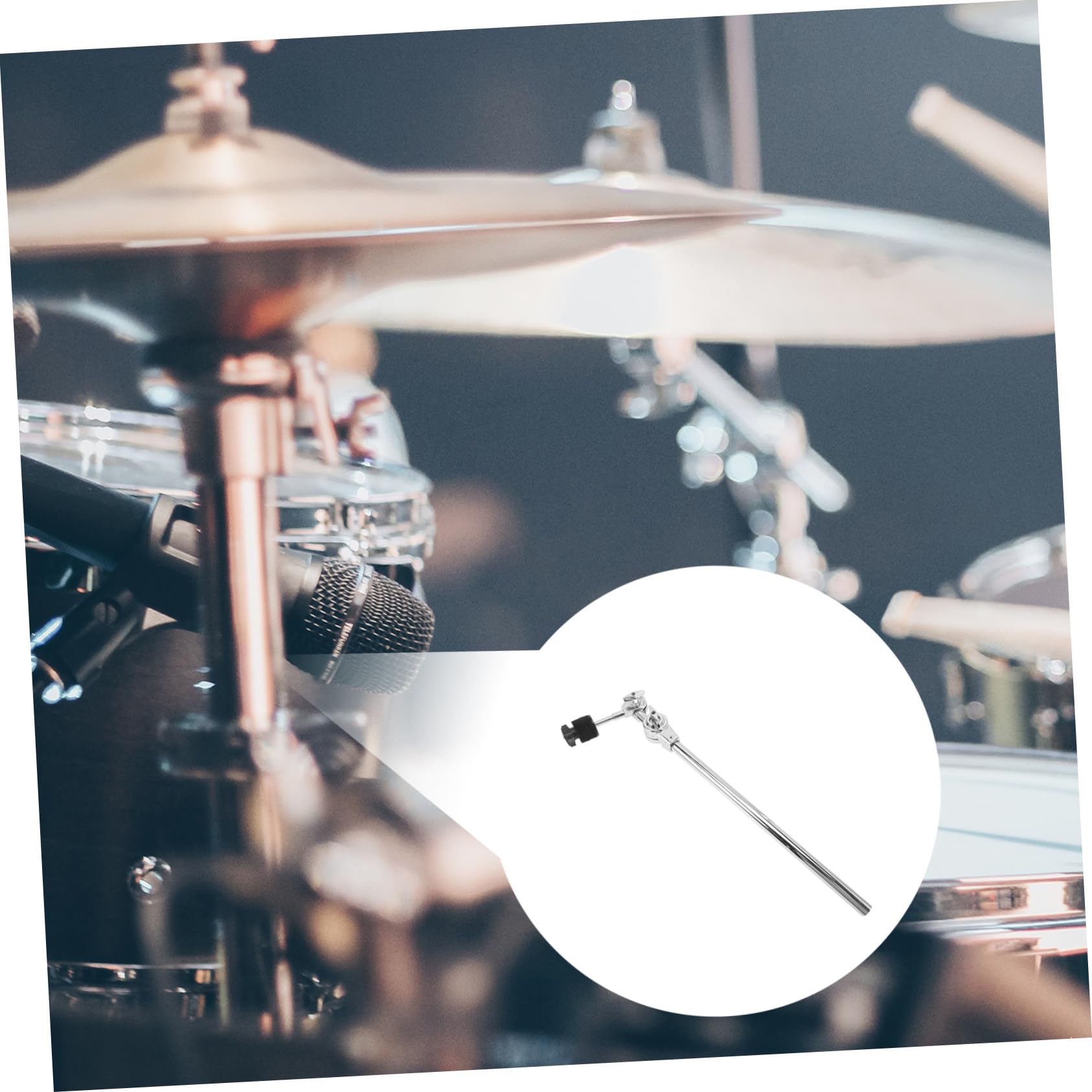 Beaupretty Soporte de Clip de Extensión para Platillos Brazo de Soporte Metálico Ajustable de Instrumento de Percusión para Escenario de Batería