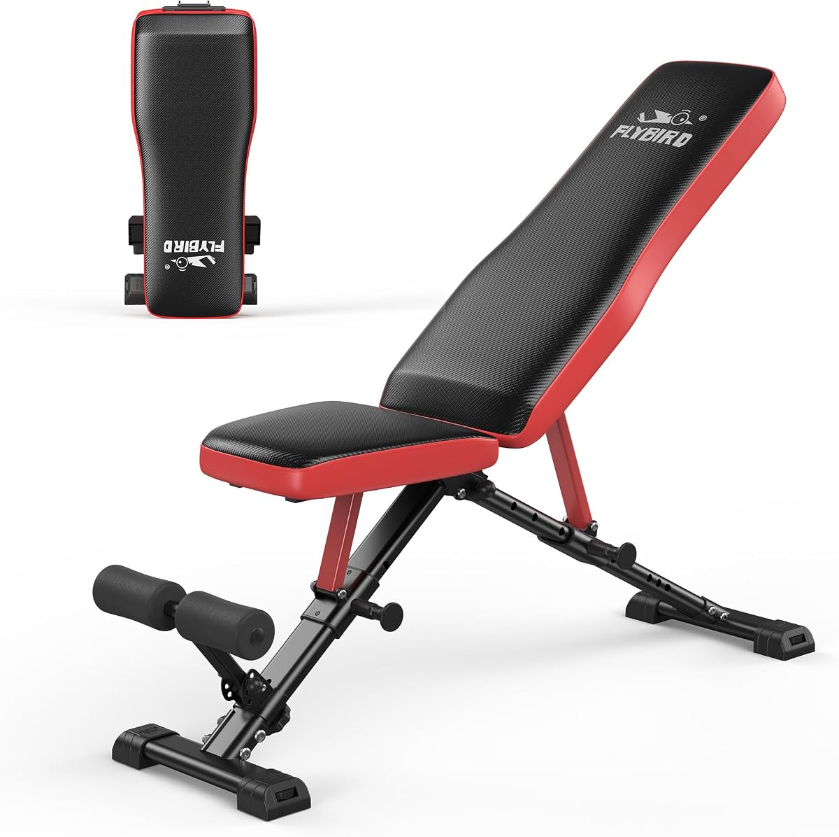 FLYBIRD Adjustable Weight Bench, Full Body Workout Bench for Home Garage Gym Strength Training, Incline Flat Decline for Sit Up Bench Press