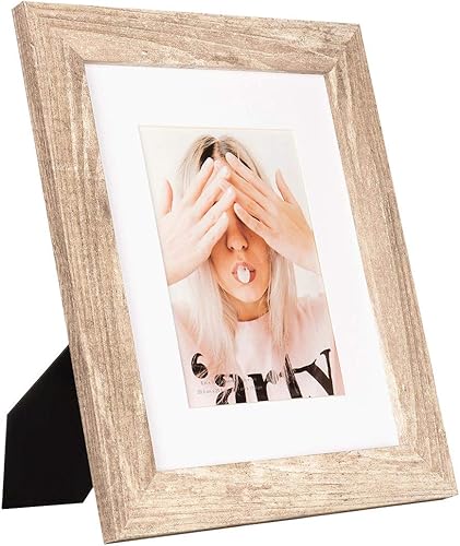 Miniatura 2 de Scholartree - Marco de fotos de 8 x 10 pulgadas con alfombrilla y vidrio, terminado rústico de madera, para montaje en pared