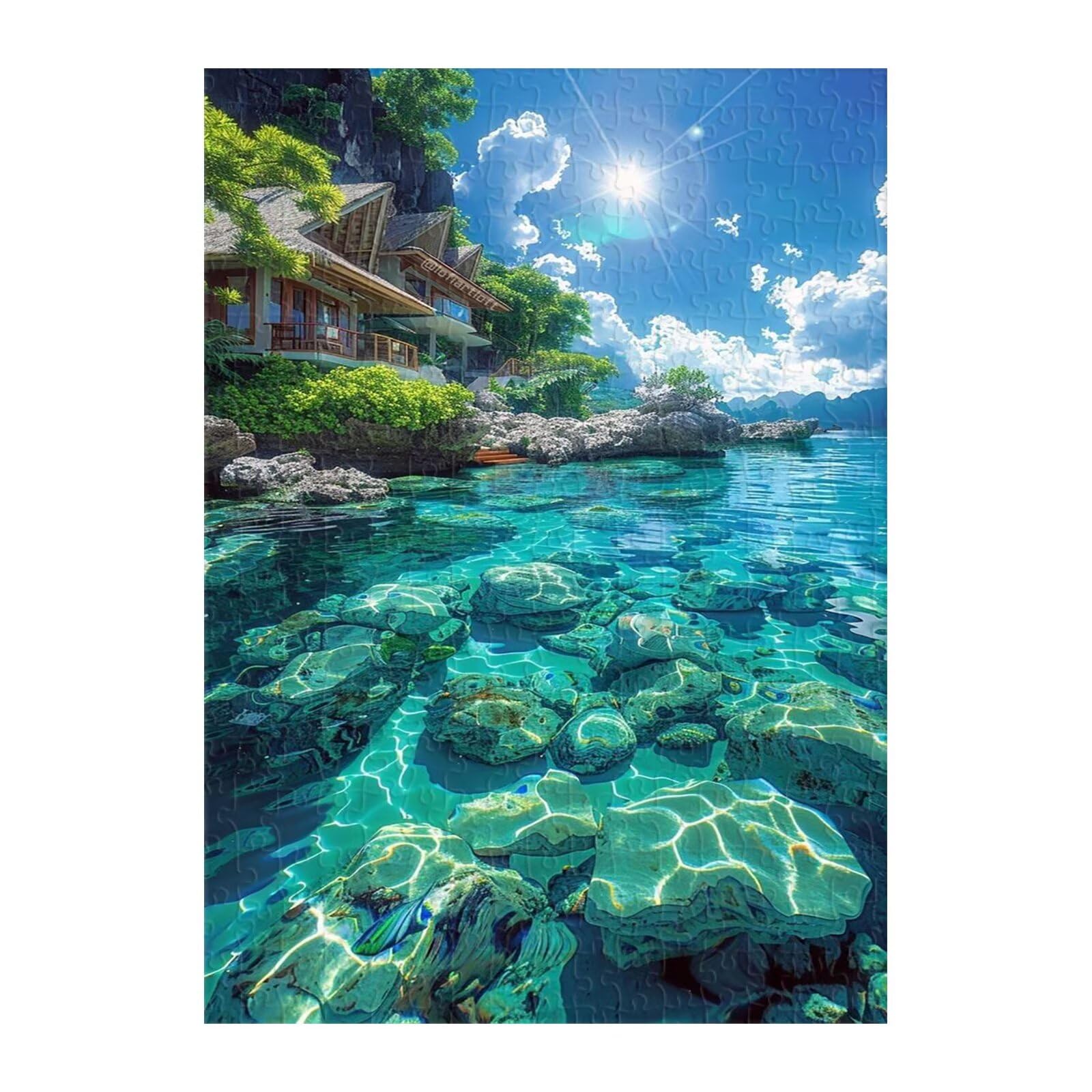 Puzzle 1200 Pezzi, Paesaggio Costiero Puzzles, Puzzle Impossibile Gioco Logici Sfida Difficile Puzzles 1200 Pezzi per Adulti