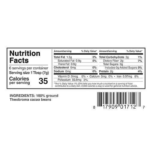Miniatura 2 de Selefina Especias Cacao en polvo, alto en grasa (20-22%) (bolsa de 1.5 onzas), sin azúcar