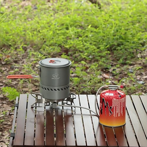 Miniatura 7 de Bulin Estufa de camping quemador de 3800 W portátil para mochileros con encendido piezoeléctrico plegable resistente al viento fuerte potencia de