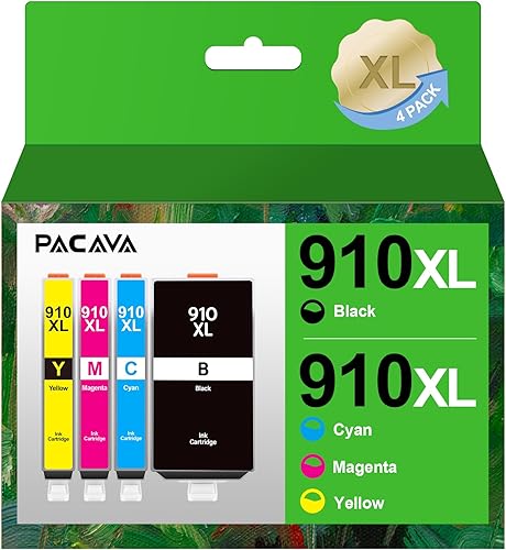 Paquete combinado de cartuchos de tinta 910 XL para impresoras HP Ink 910 XL para impresoras HP, funciona con impresoras Officejet Pro 8020 8025e