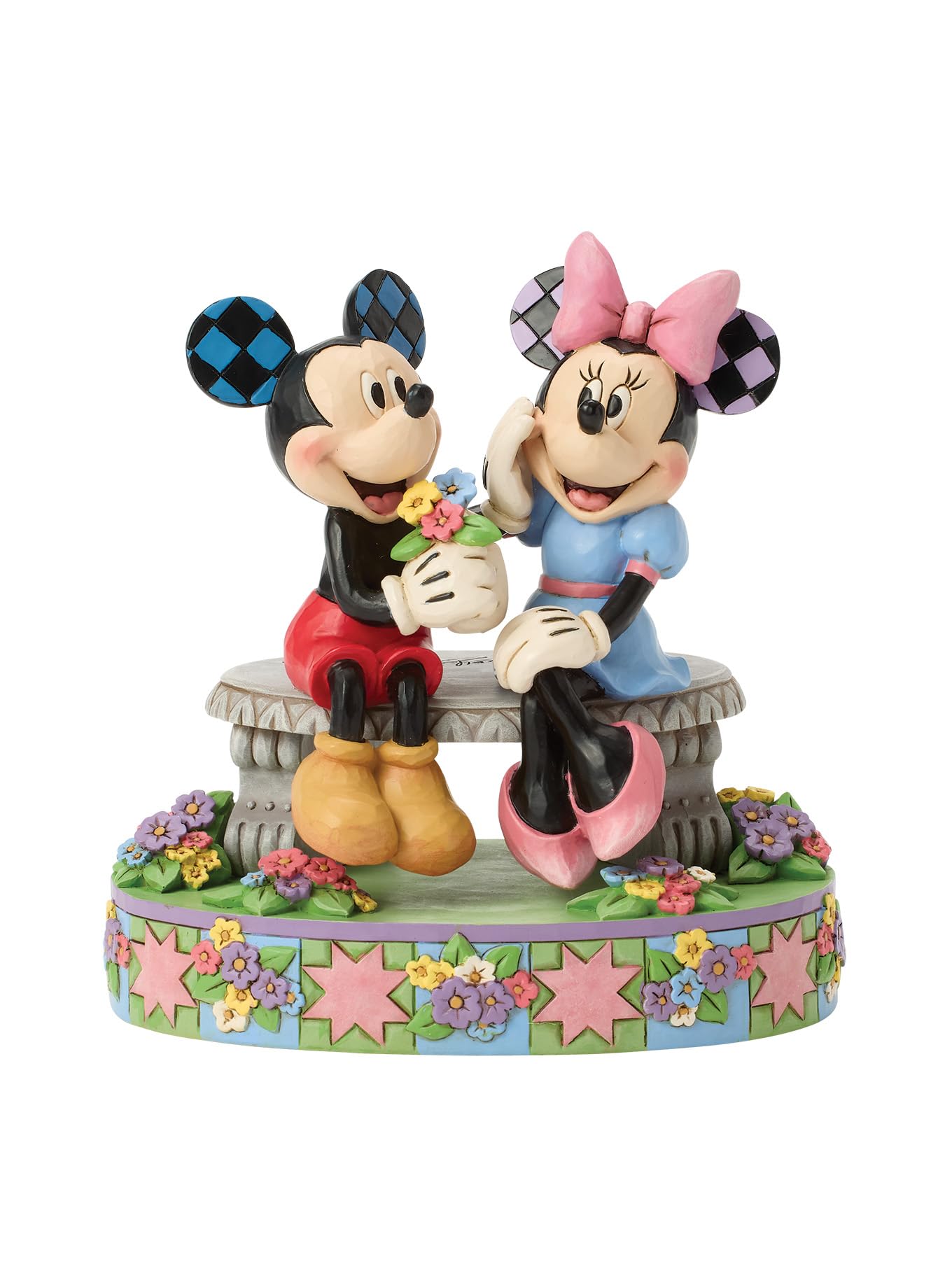 Disney Traditions Mickey Minnie Spring Bench Figurine — image 1
