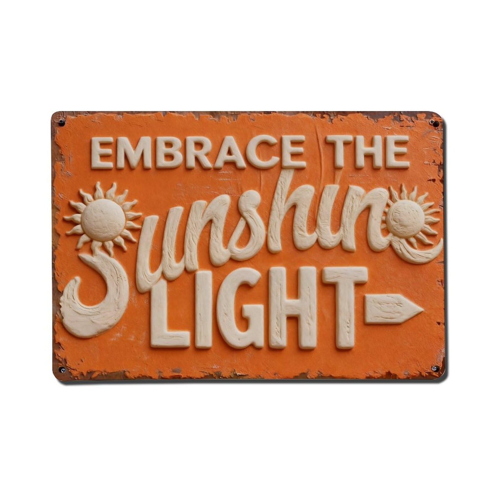 Iageret Vintage Let The Sunshine In Metal Tin Sign Retro Wall Decor, Bar Garage Cafe Kitchen Home Wall Art Poster Decoration 8X12inches