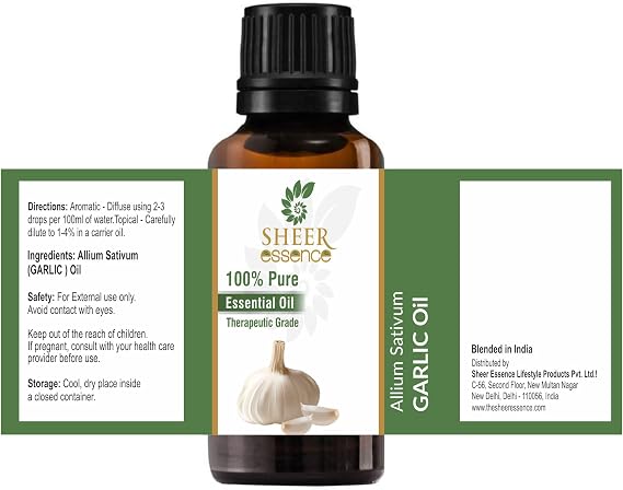 Garlic Oil 100% Pure Undiluted Natural Uncut Therapeutic Grade Steam Distilled Essential Oils for Skin, Hair and Aromatherapy 5000ML