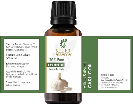 Garlic Oil 100% Pure Undiluted Natural Uncut Therapeutic Grade Steam Distilled Essential Oils for Skin, Hair and Aromatherapy 5000ML